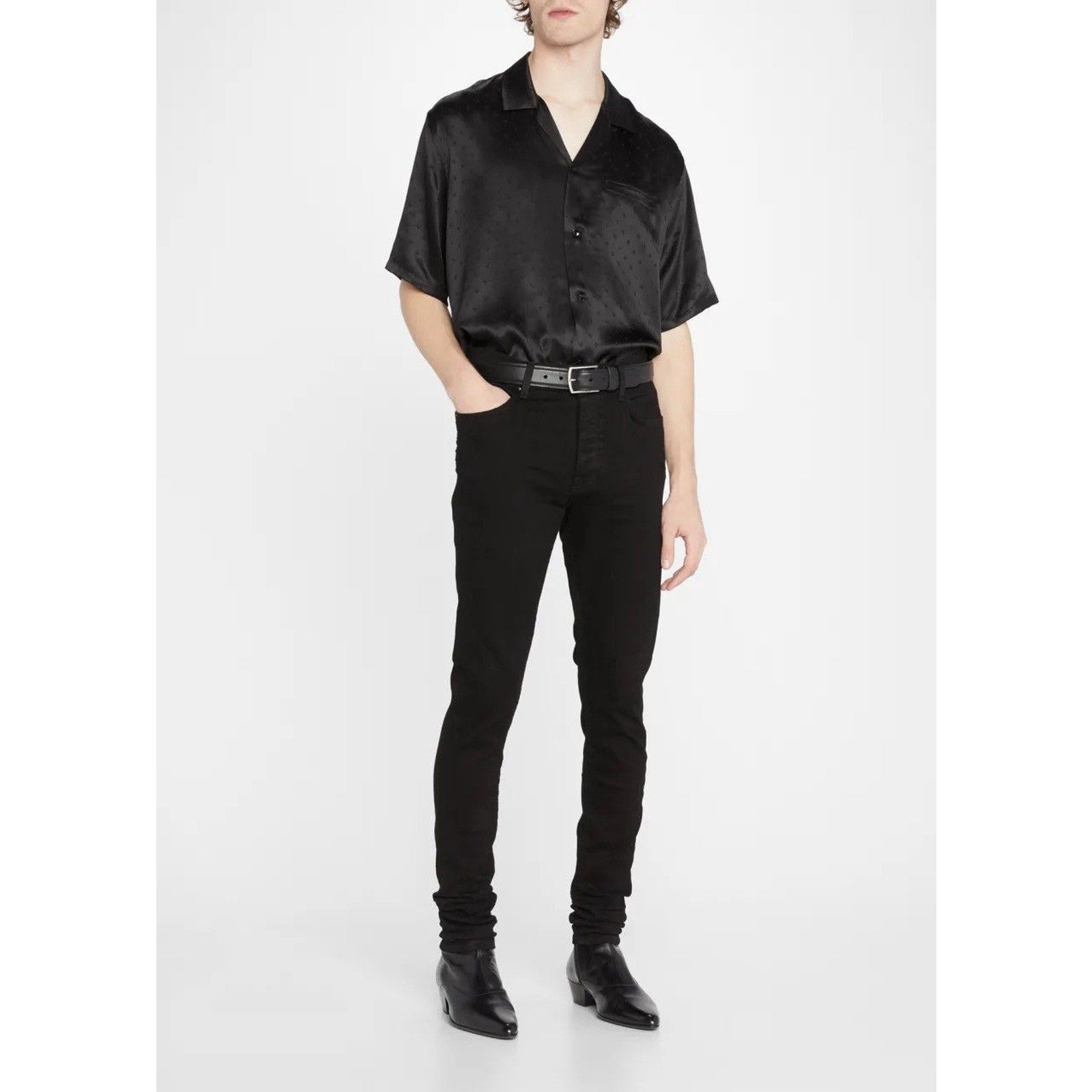 Saint Laurent Silk Logo Jacquard shirt 40