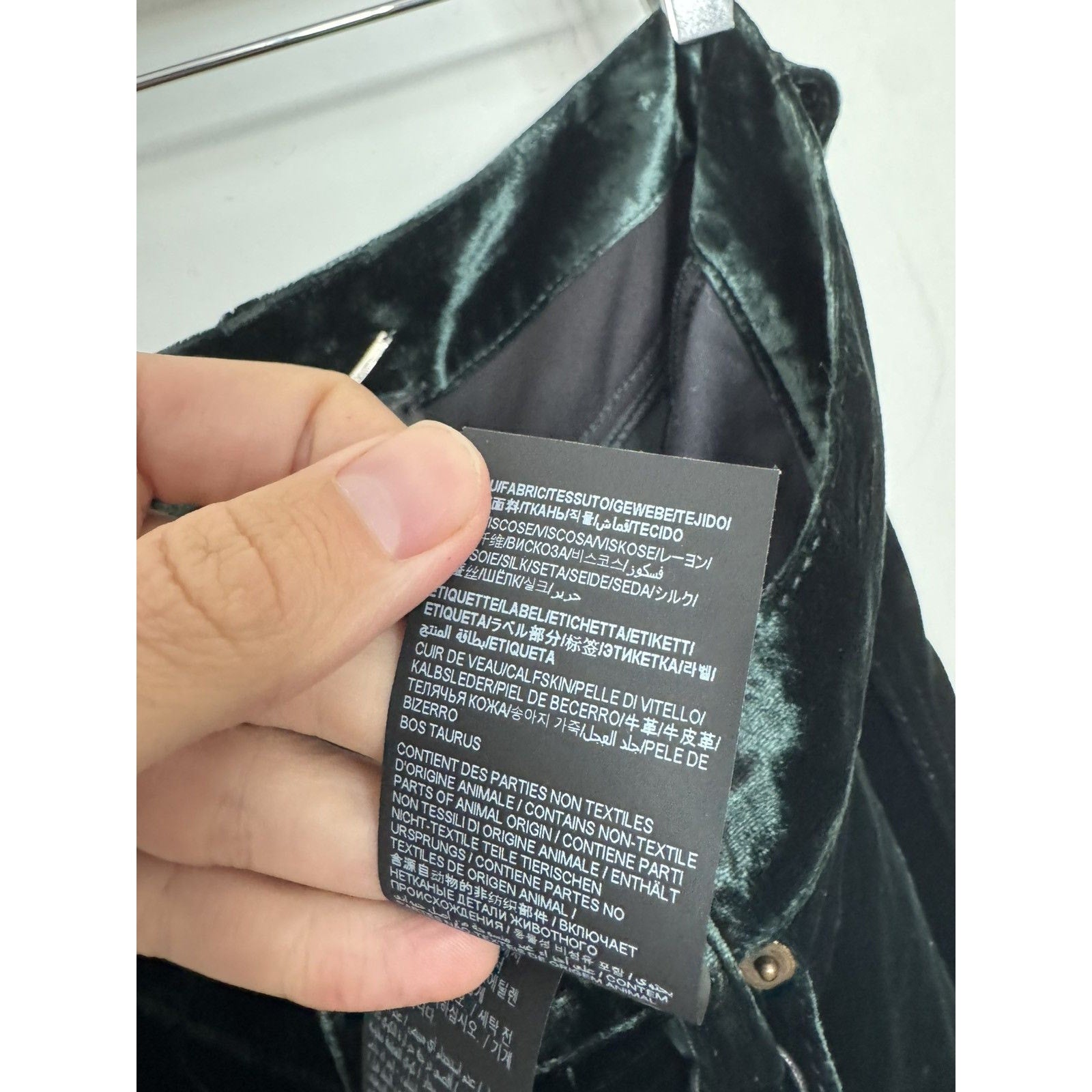 Saint Laurent Green Velour Highwaisted pants 31