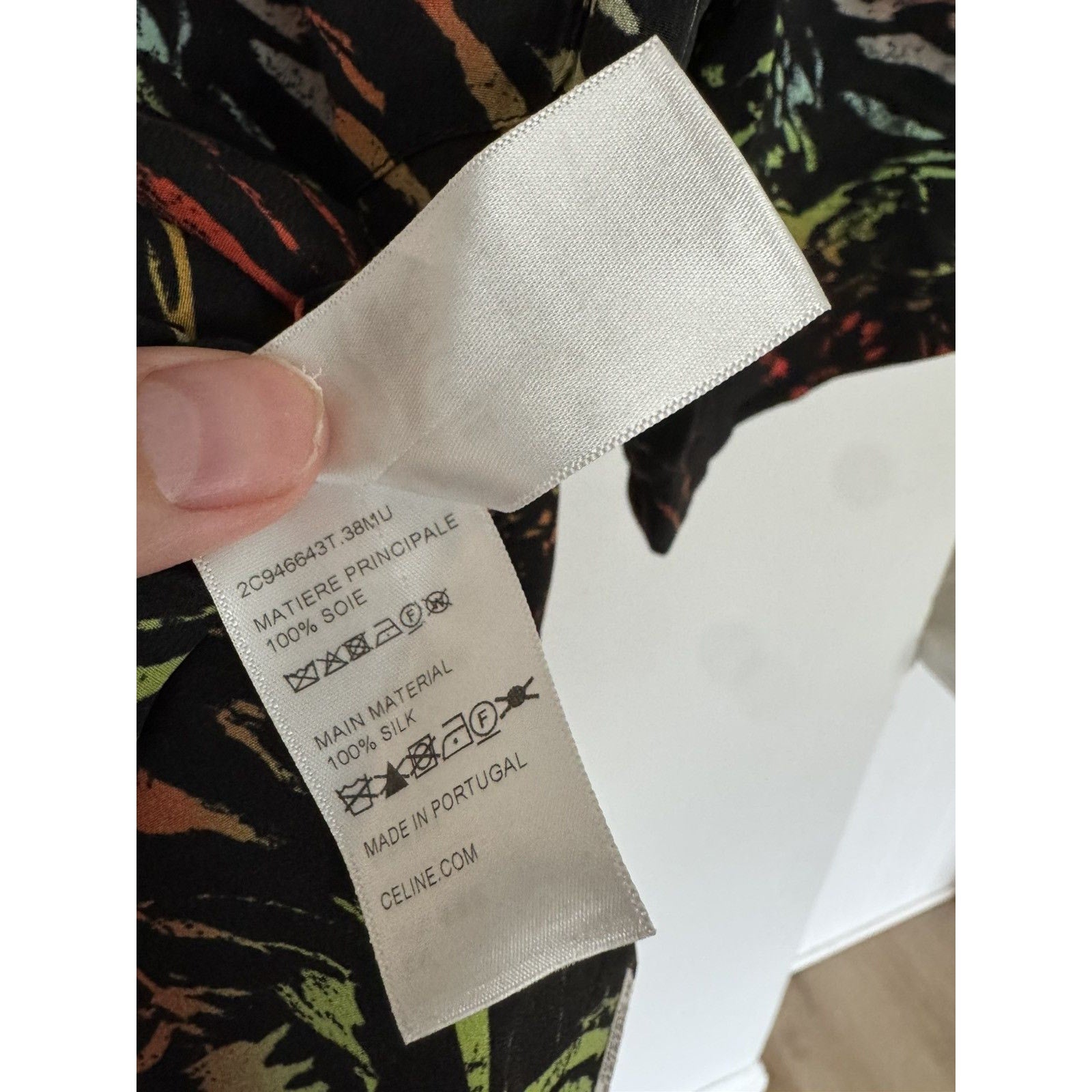 Celine Multi Color Silk Camp Animal Shirt 40 Hedi