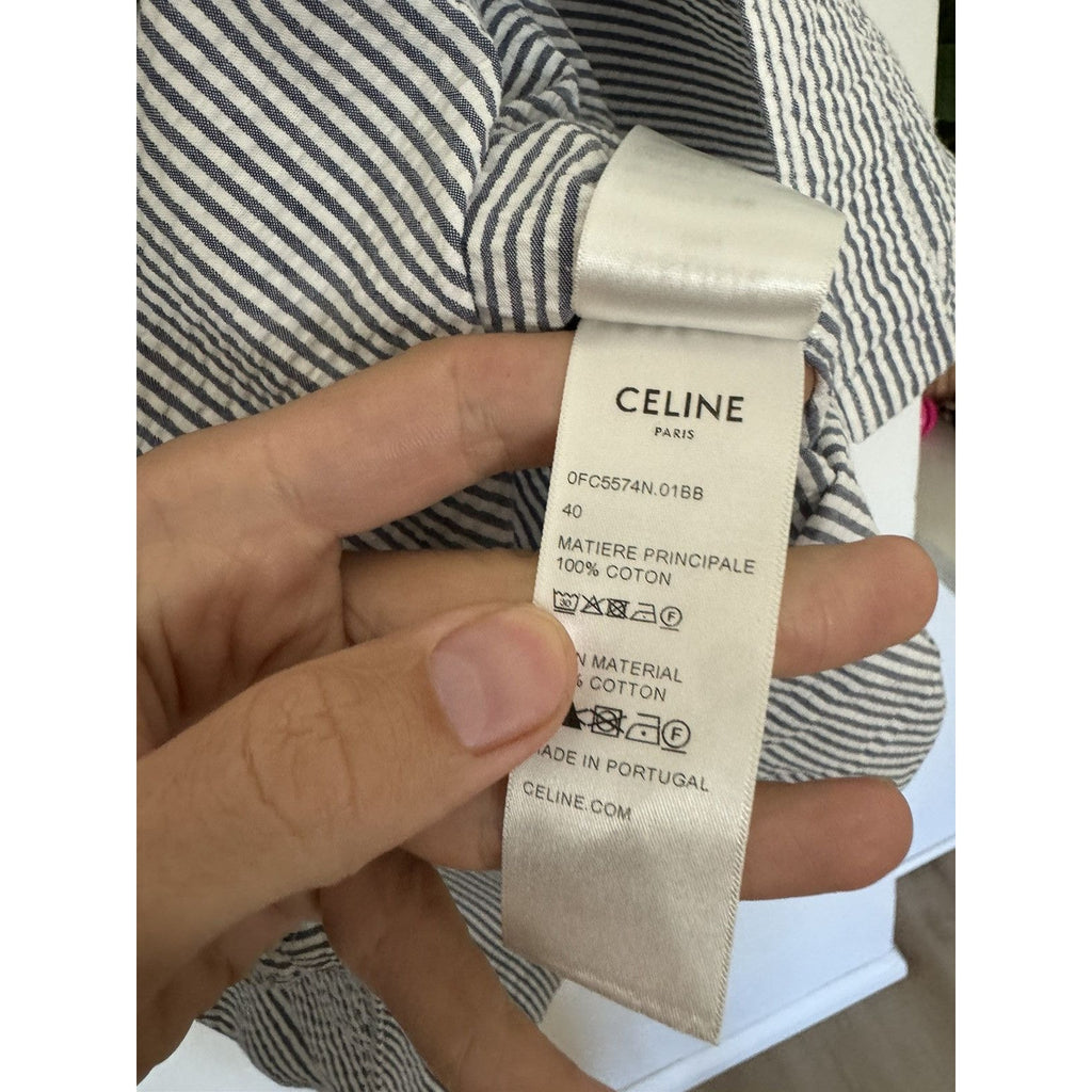 Celine Searsucker crinkled drugstore shirt 40