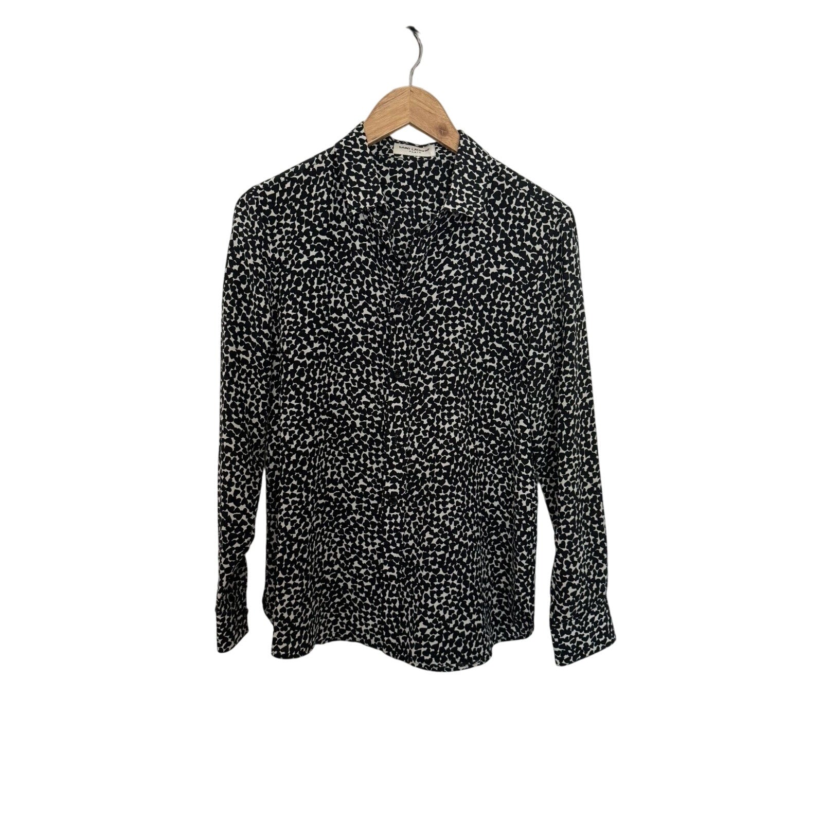 Saint Laurent Hedi silk hearts shirt small