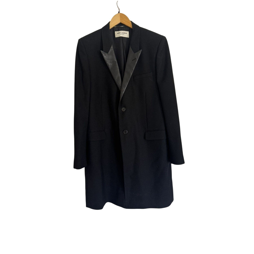 Saint Laurent FW13 Leather Lapel Chesterfield coat 54