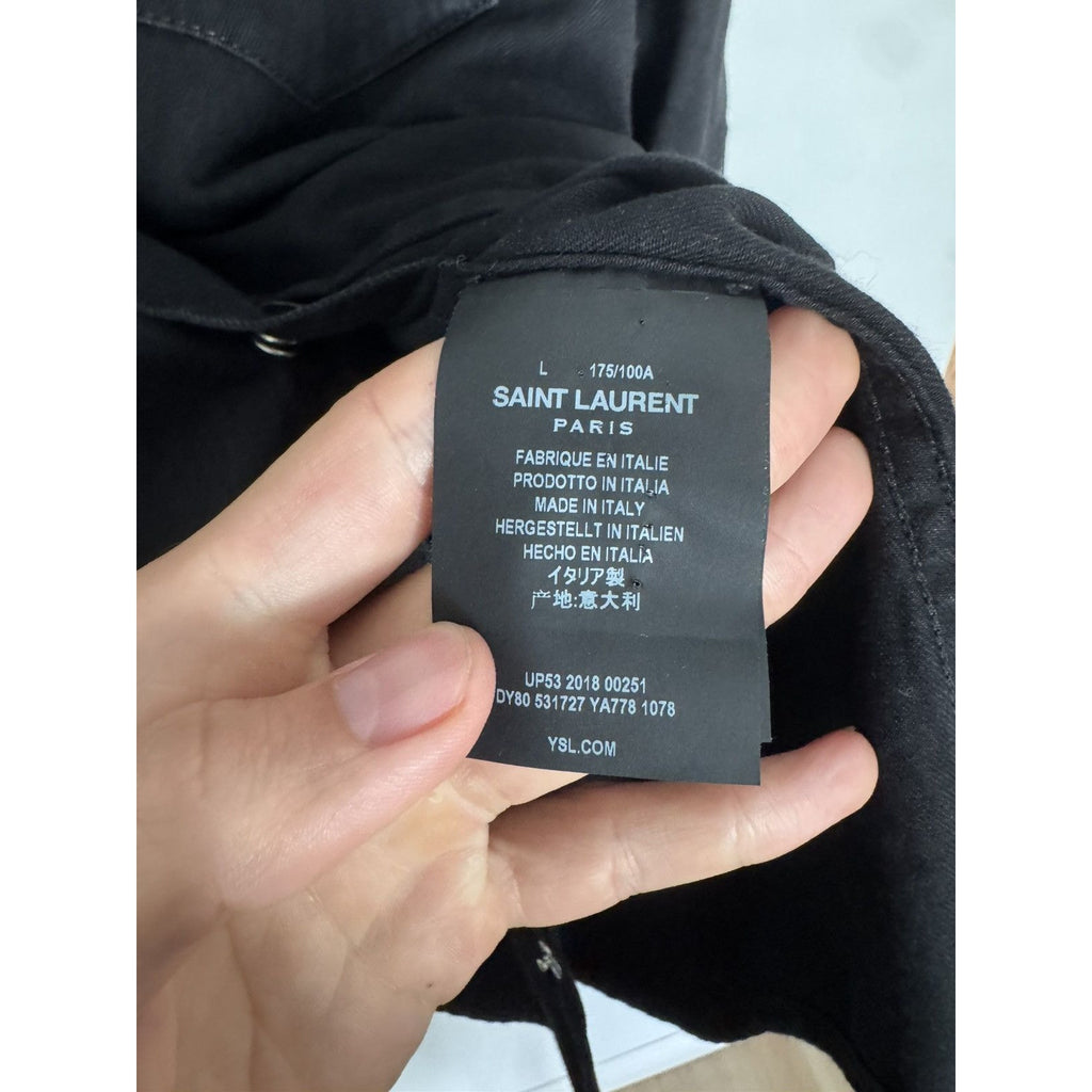 Saint Laurent Embroidered Logo western shirt Large