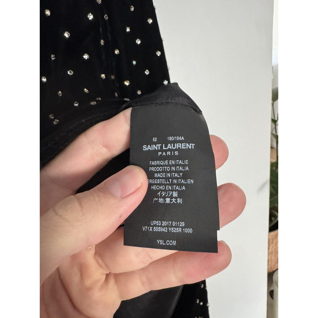 Saint Laurent Crystal Studded Velour Bomber 52