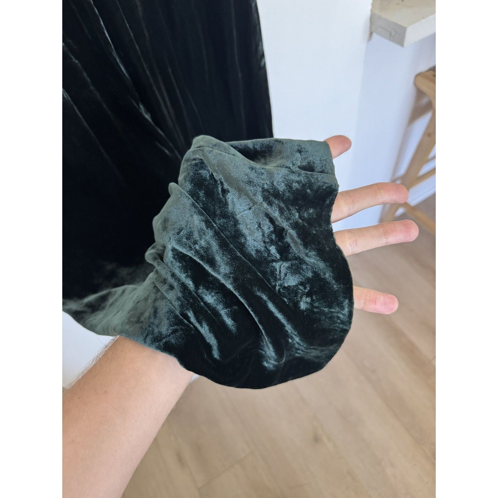 Saint Laurent Green Velour Highwaisted pants 31