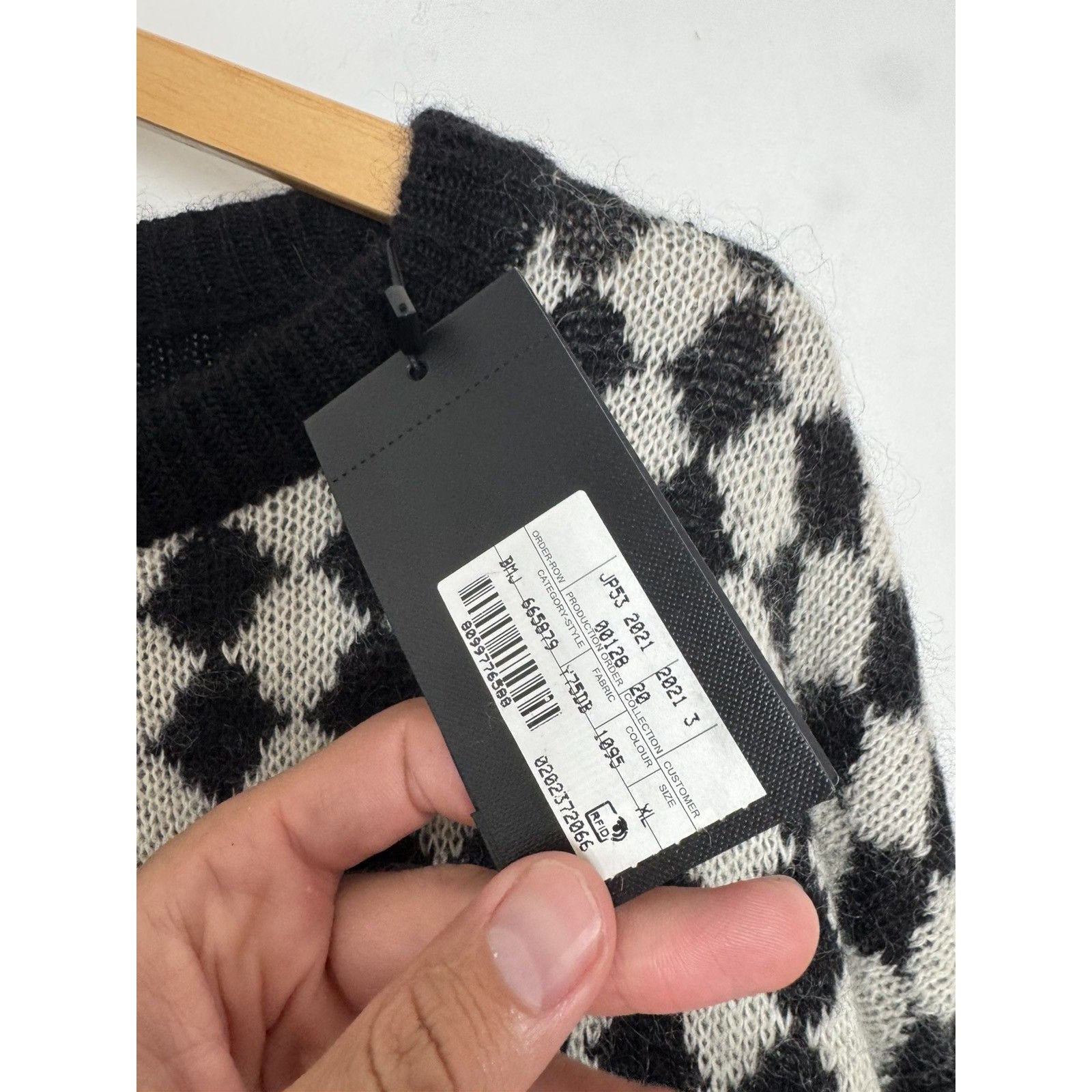 Saint Laurent New Mohair Checkered blend sweater XL