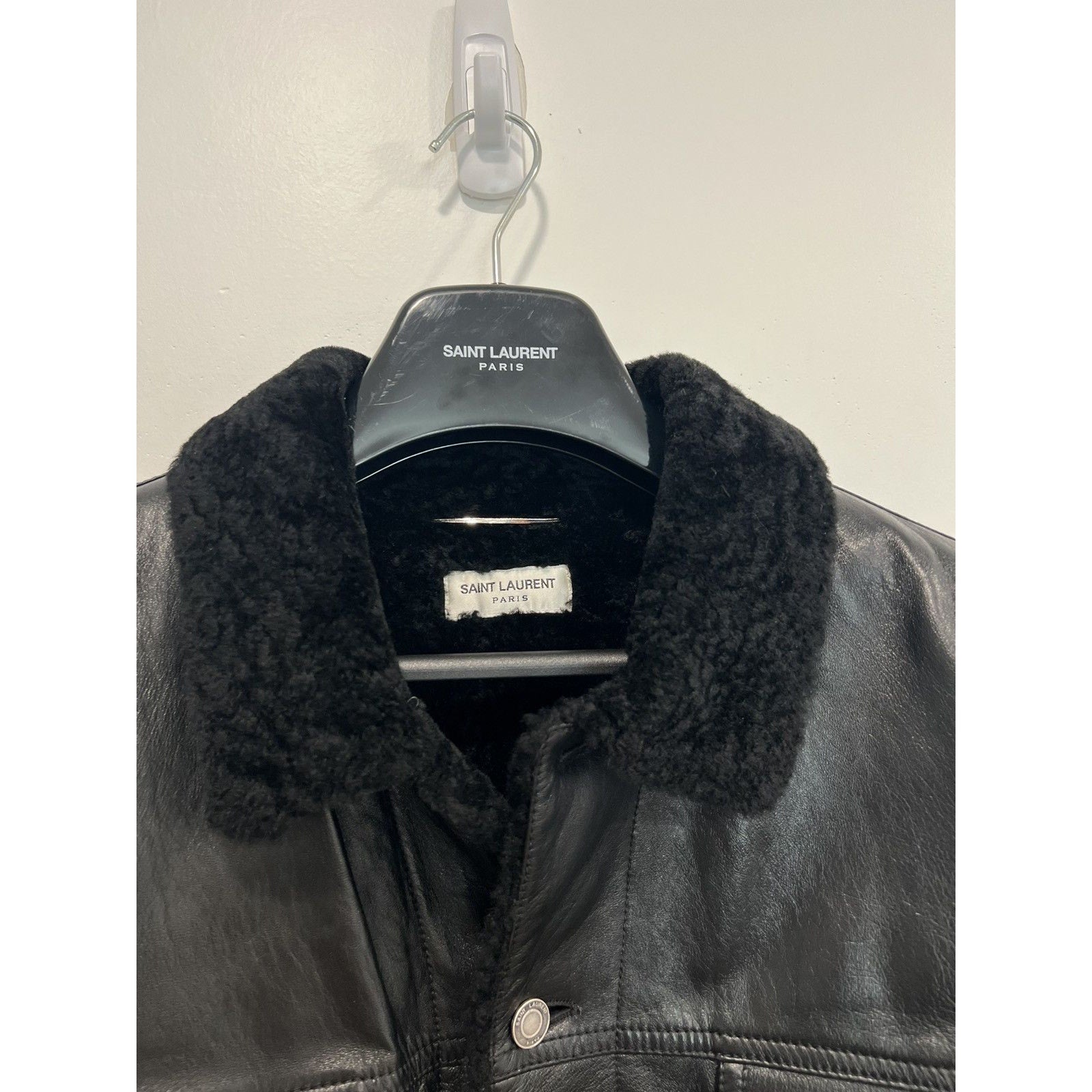 Saint Laurent FW16 Shearling Lined Leather trucker 54