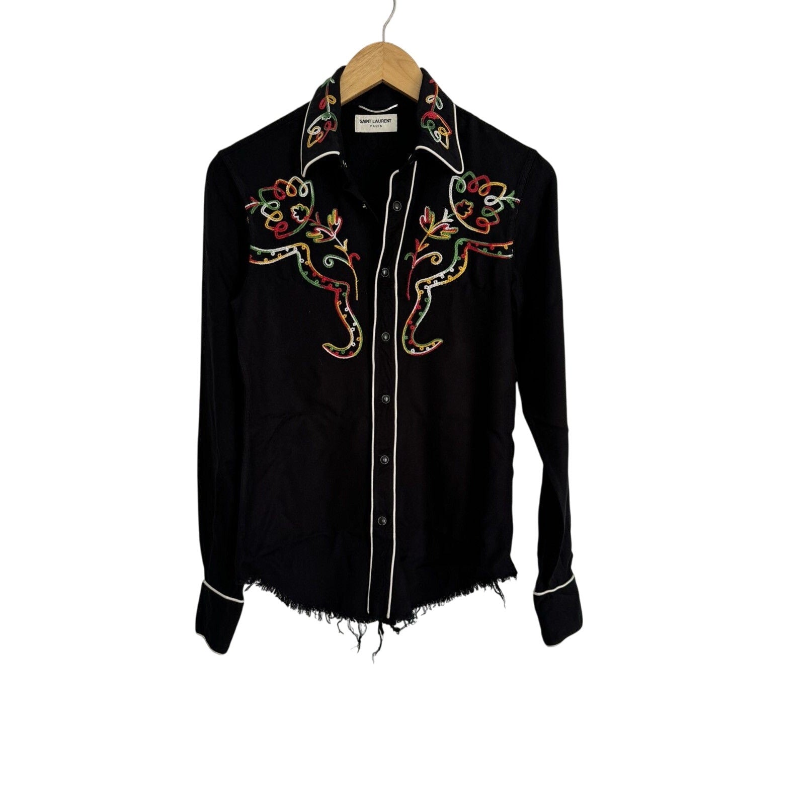 Saint Laurent Surf Sound Embroidered Fiesta Shirt Small