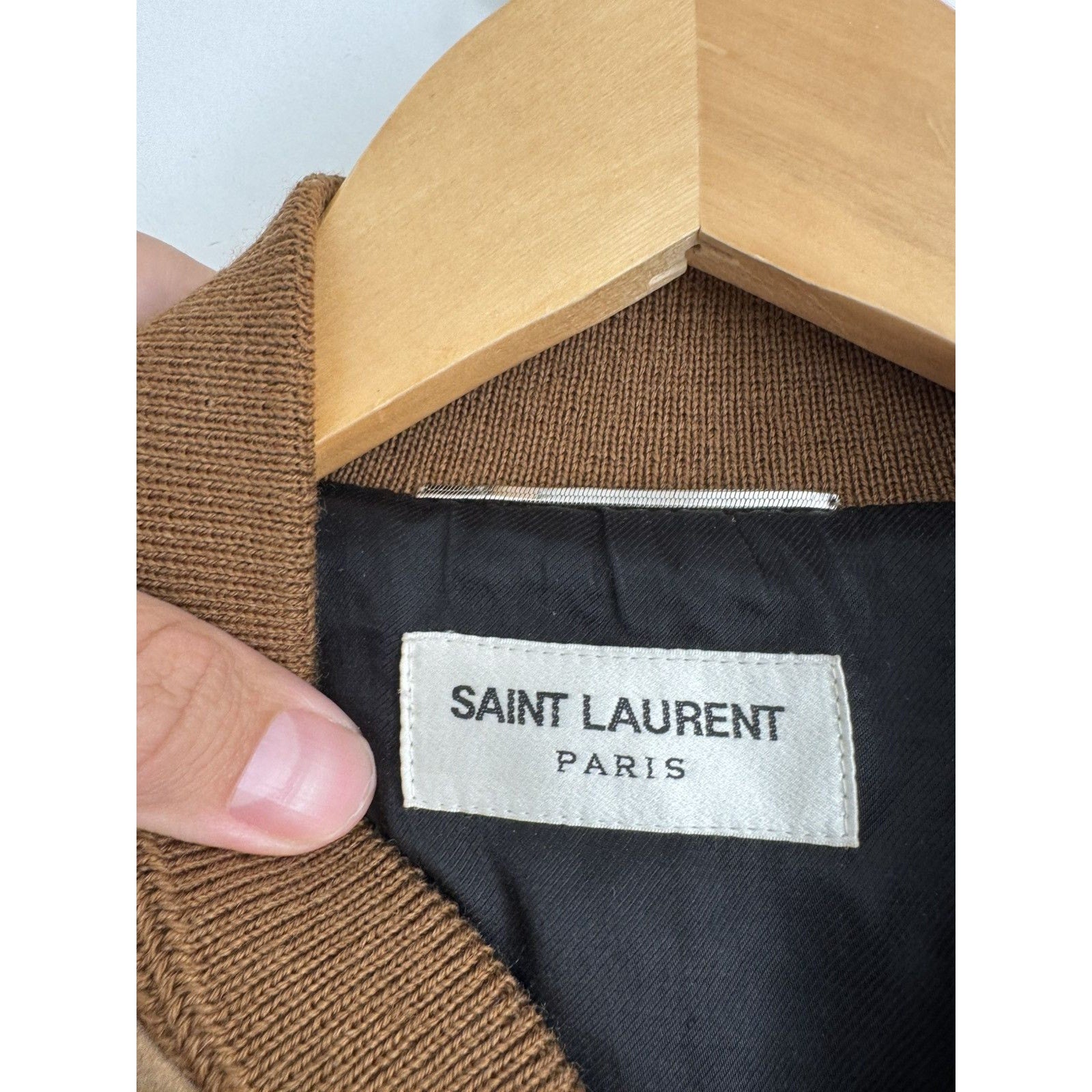 Saint Laurent Tan Suede MA-1 Bomber