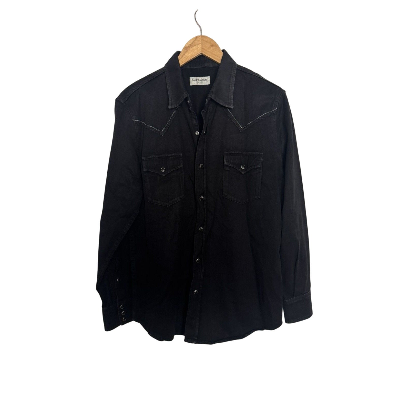 Saint Laurent Embroidered Logo western shirt Large