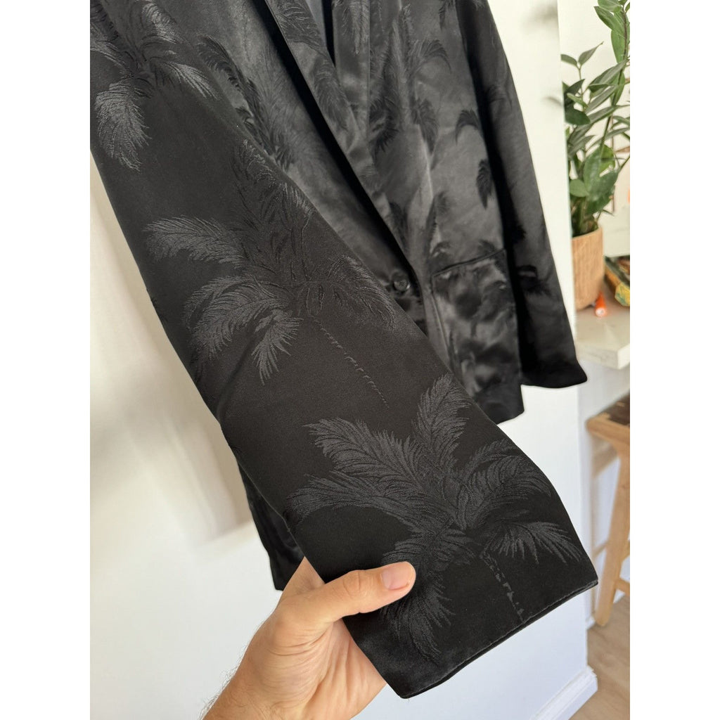 Saint Laurent Silk Palm Tree Japanese Style Blazer 50