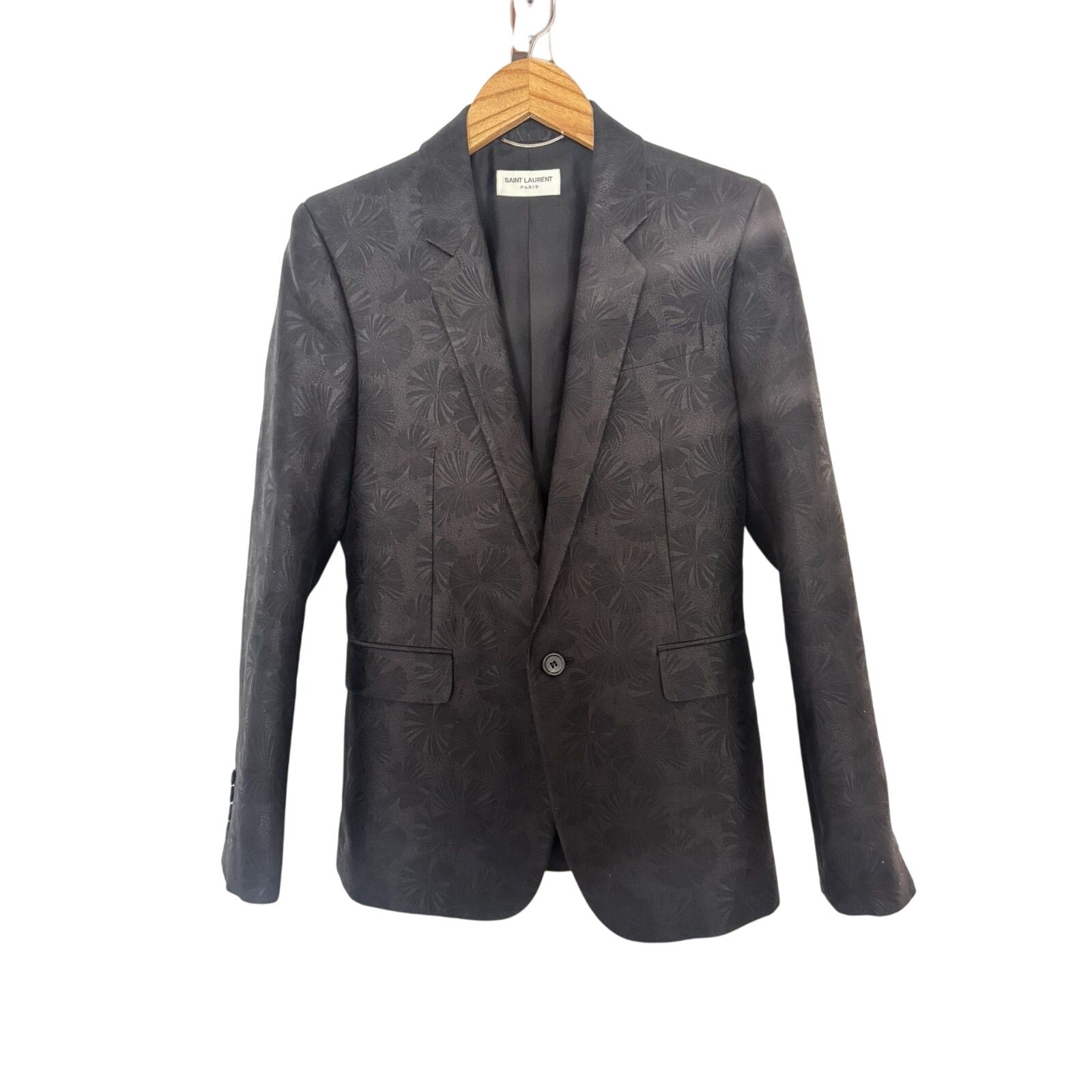 Saint Laurent Floral Pattern Smoking Blazer
