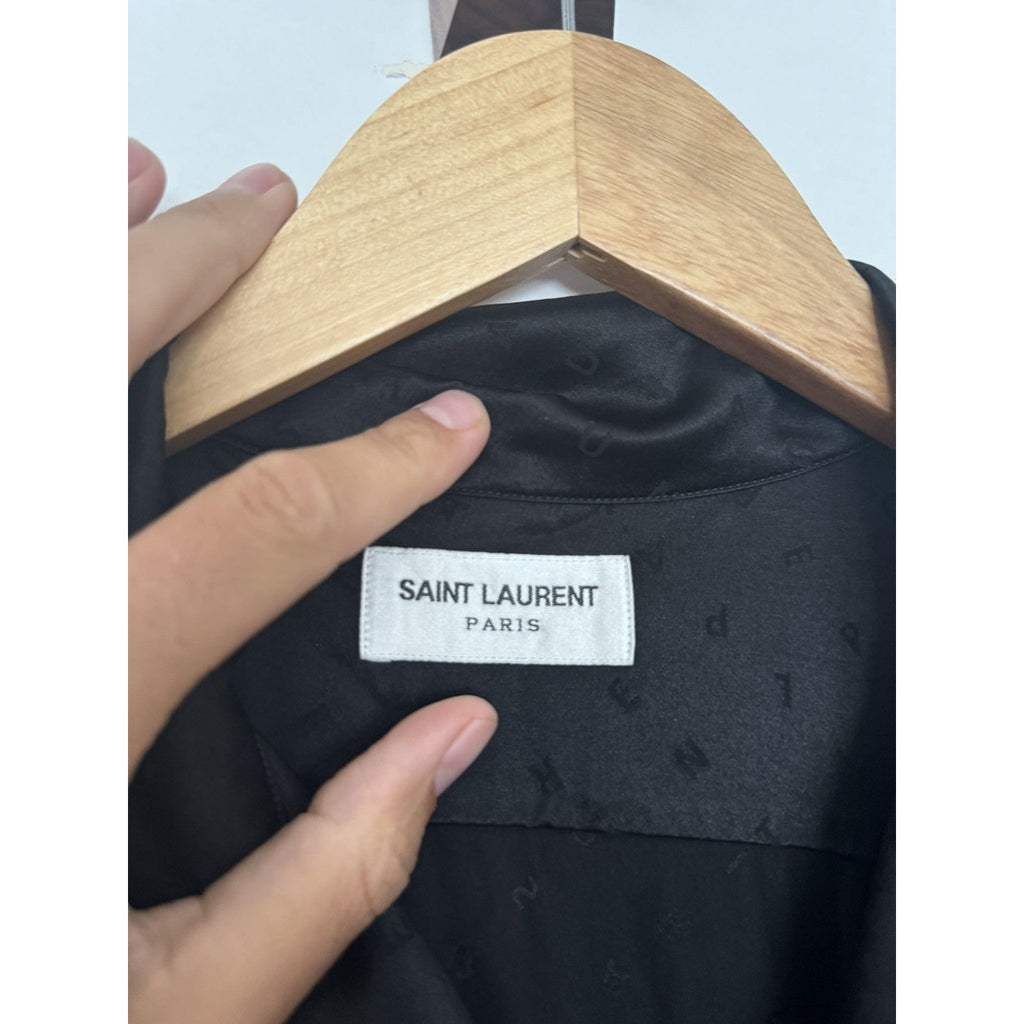 Saint Laurent Silk Logo Jacquard shirt 40