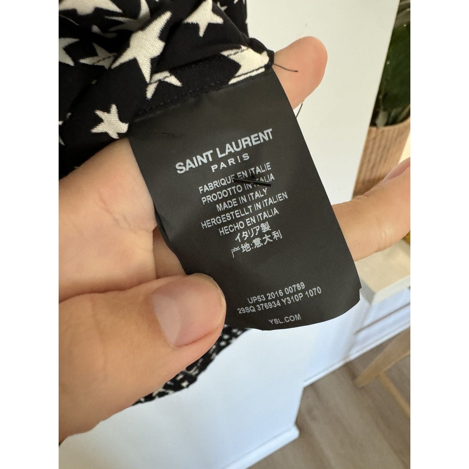 Saint Laurent FW16 Viscose Dylan Stars Shirt 39