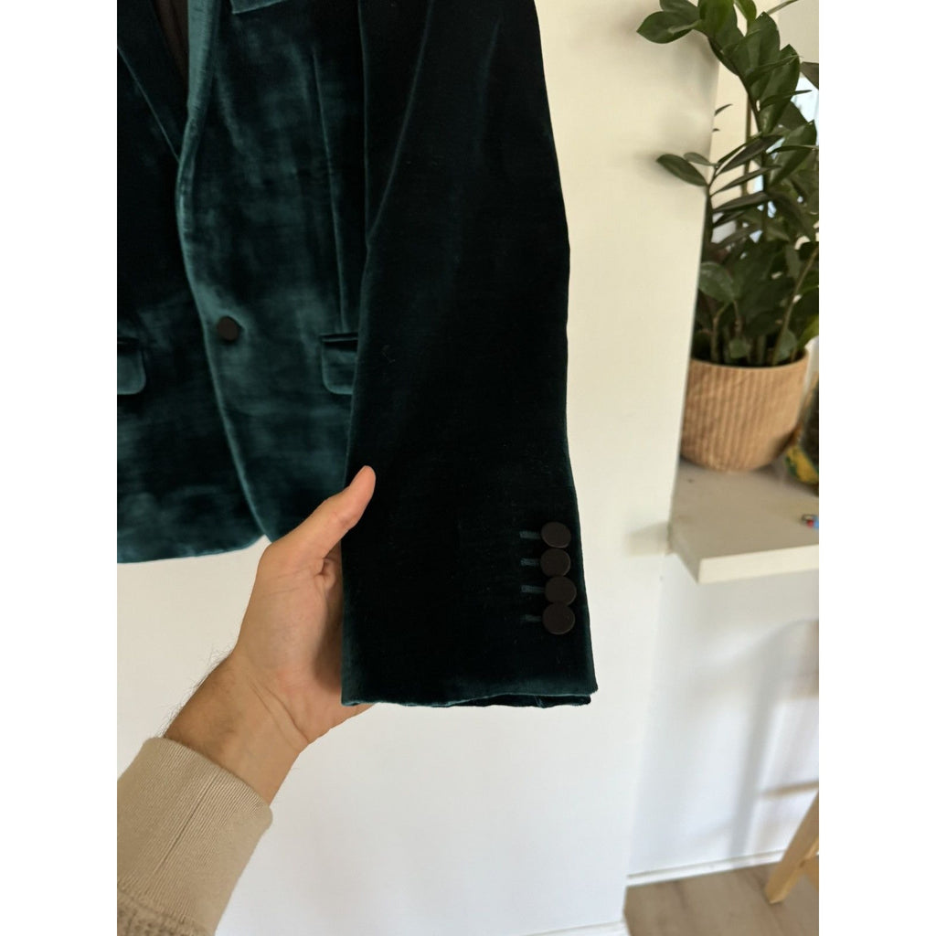 Saint Laurent Teal Velour Blazer
