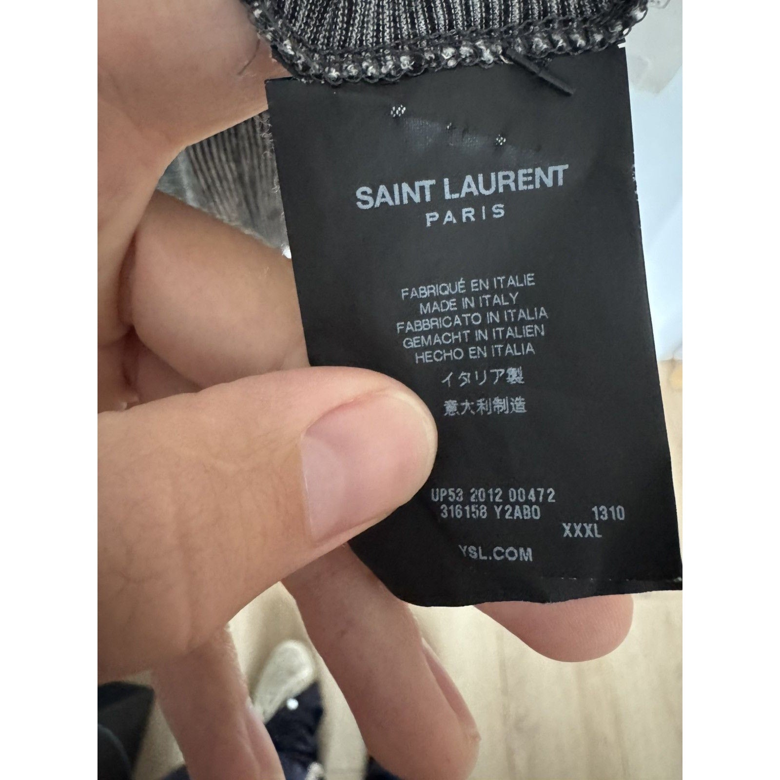 Saint laurent 2013 Rayon striped V neck XXXL
