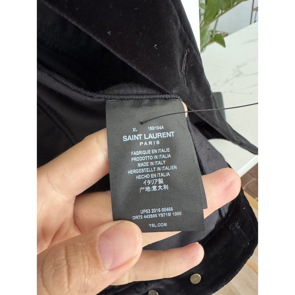 Saint laurent Velour Palldium Music note trucker XL