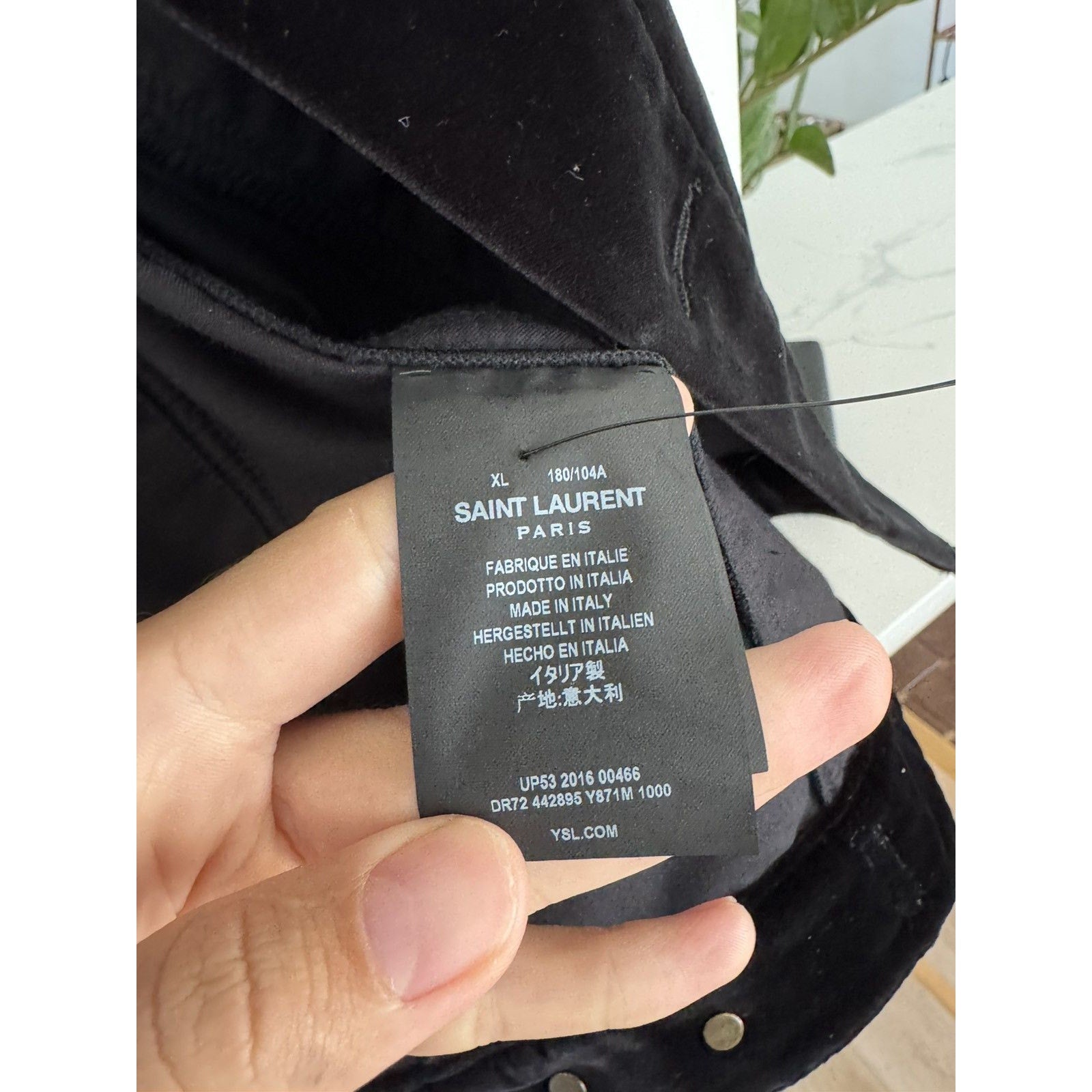 Saint laurent Velour Palldium Music note trucker XL