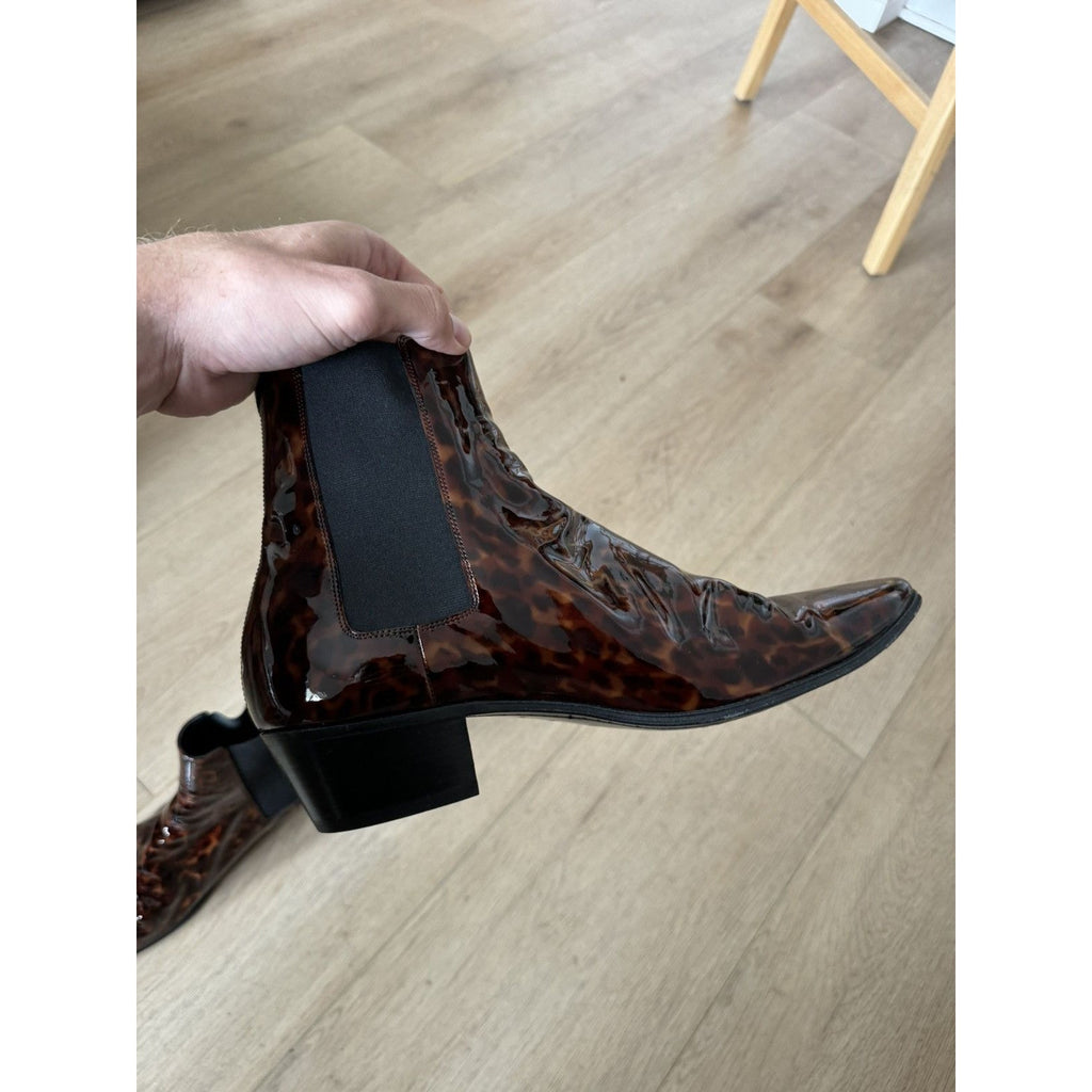 Saint Laurent Patent Tortoise Chelsea 41