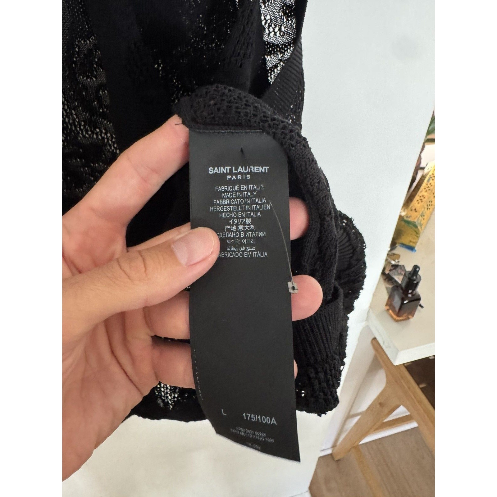 Saint Laurent Sheer Floral Laced Vest L