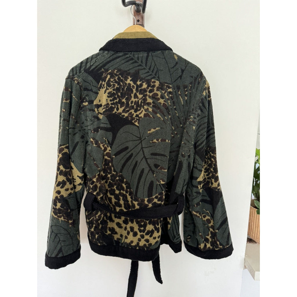 Saint Laurent Leopard terry Cardigan Robe