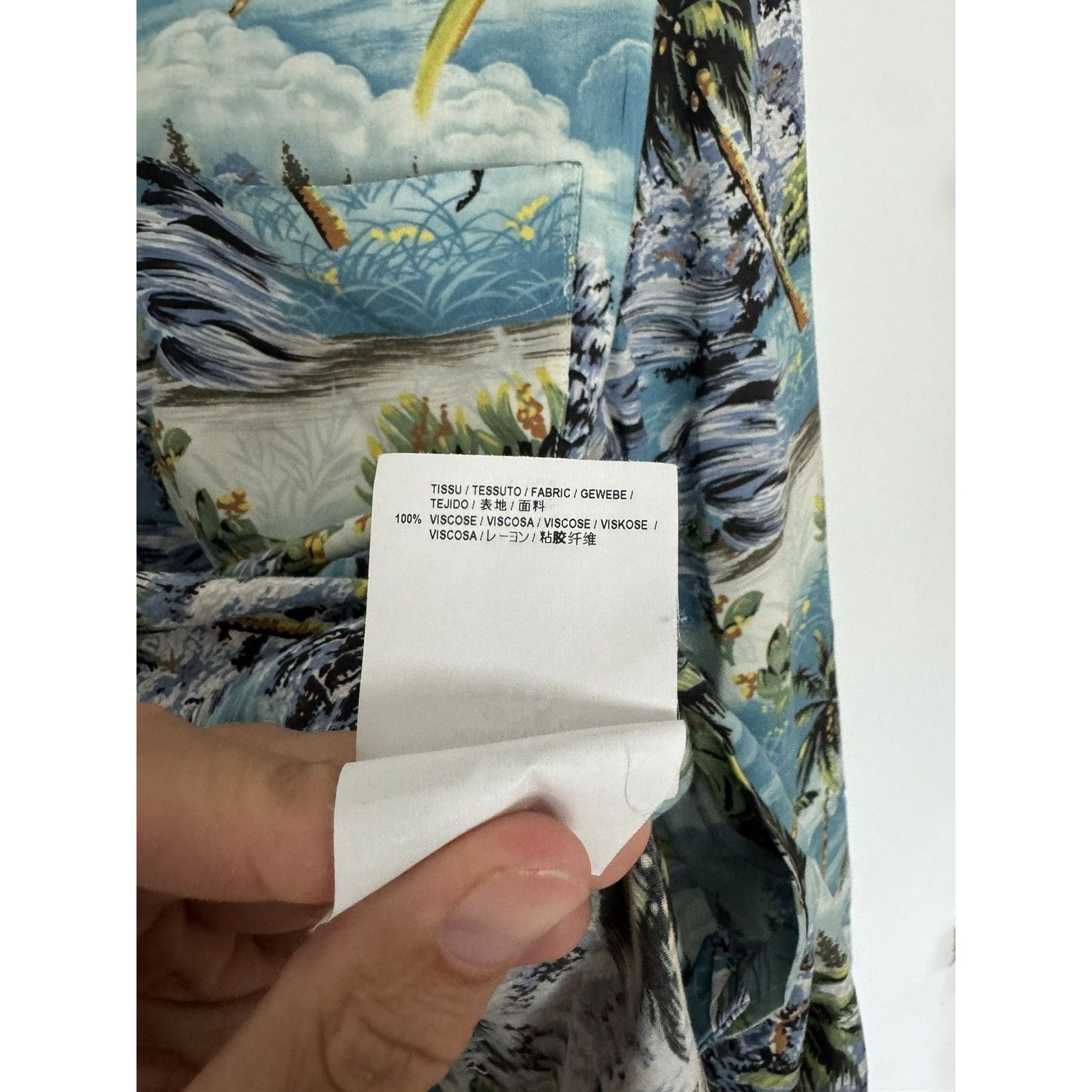 Saint Laurent SS16 39 Hawaiian shirt raw hem