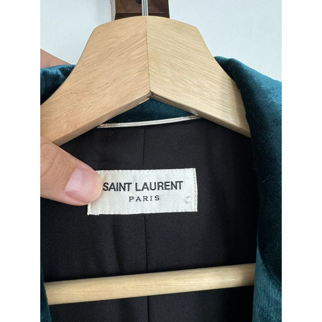 Saint Laurent Teal Velour Blazer