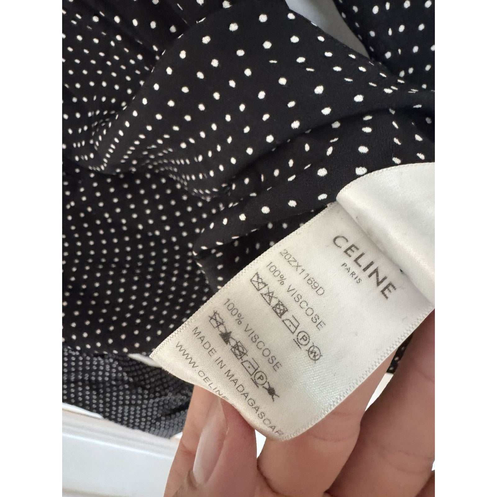 Celine Hedi Viscose Polka dot shirt 40