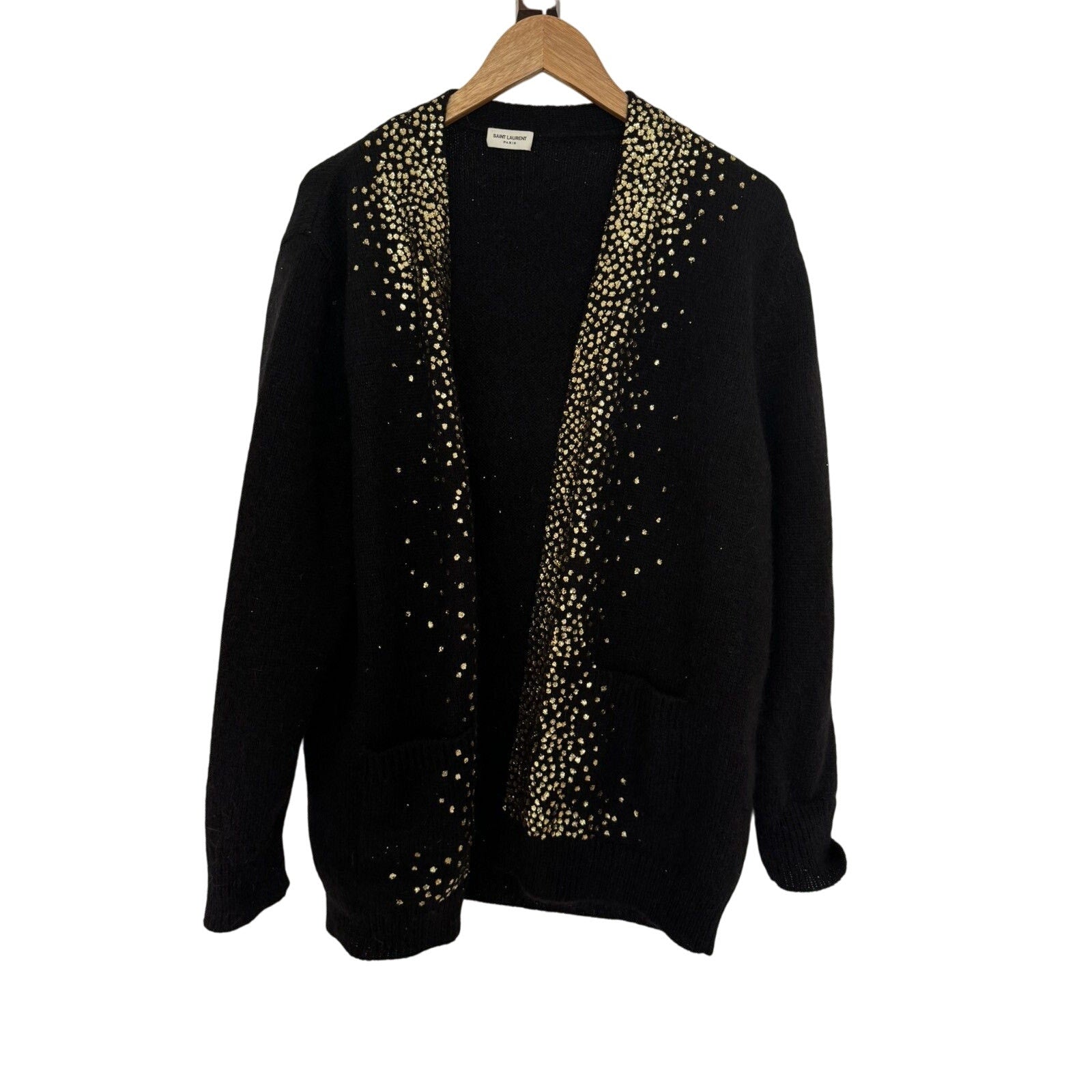 Saint laurent Heidi 2016 Gold Splash Cardigan M