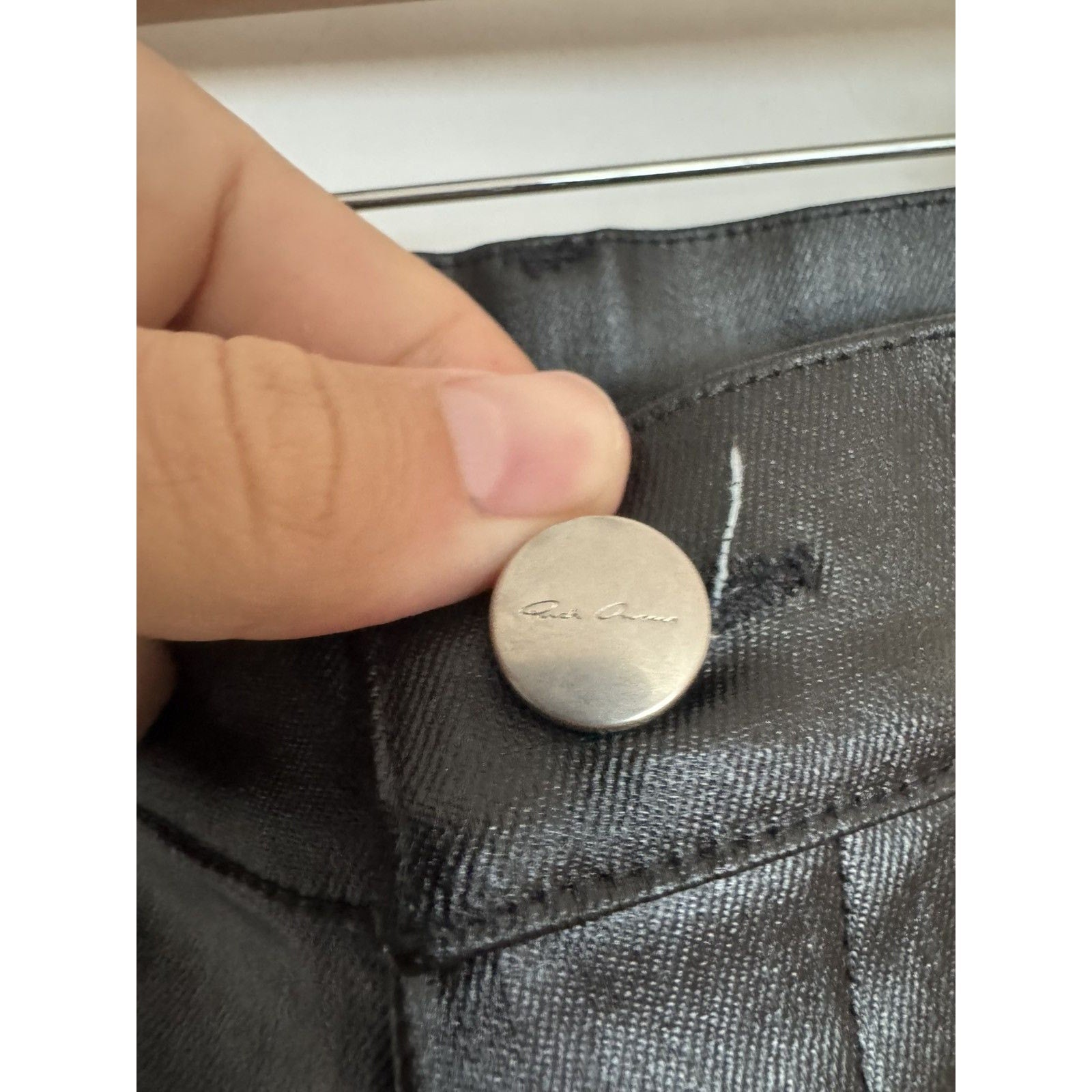 Rick Owens Black Waxed Bolan Flares Hollywood