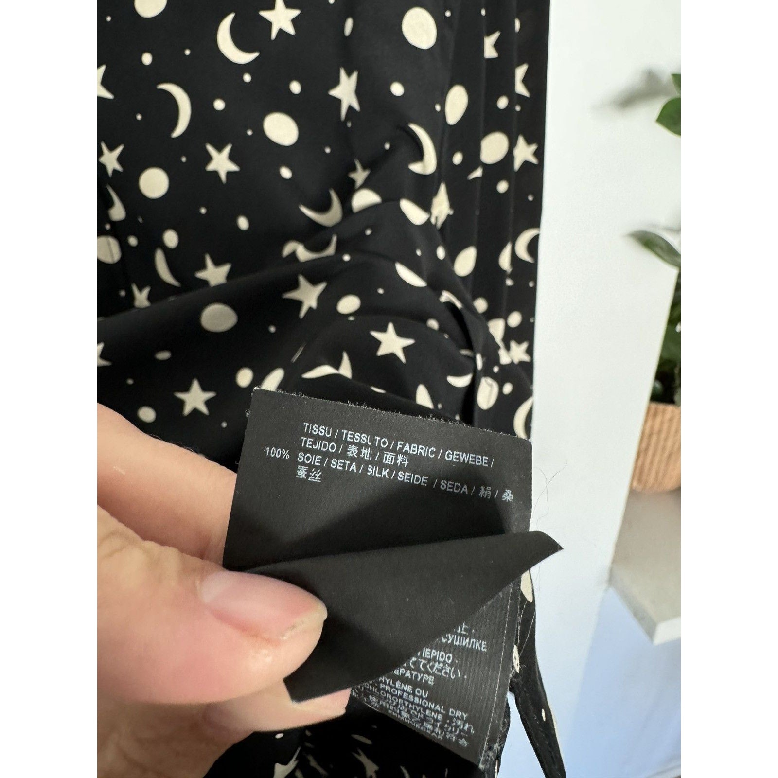 Saint Laurent Silk Hedi Moon and Stars shirt 39