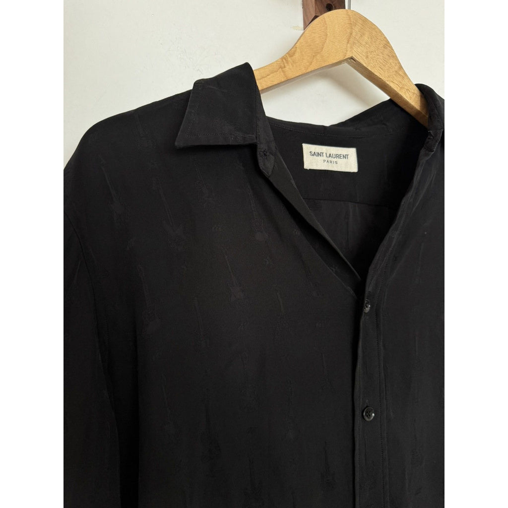 Saint Laurent Hedi Silk Guitar shirt 41