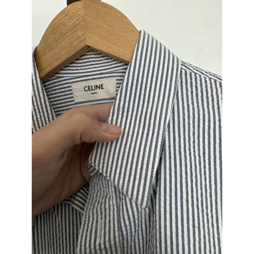 Celine Searsucker crinkled drugstore shirt 40