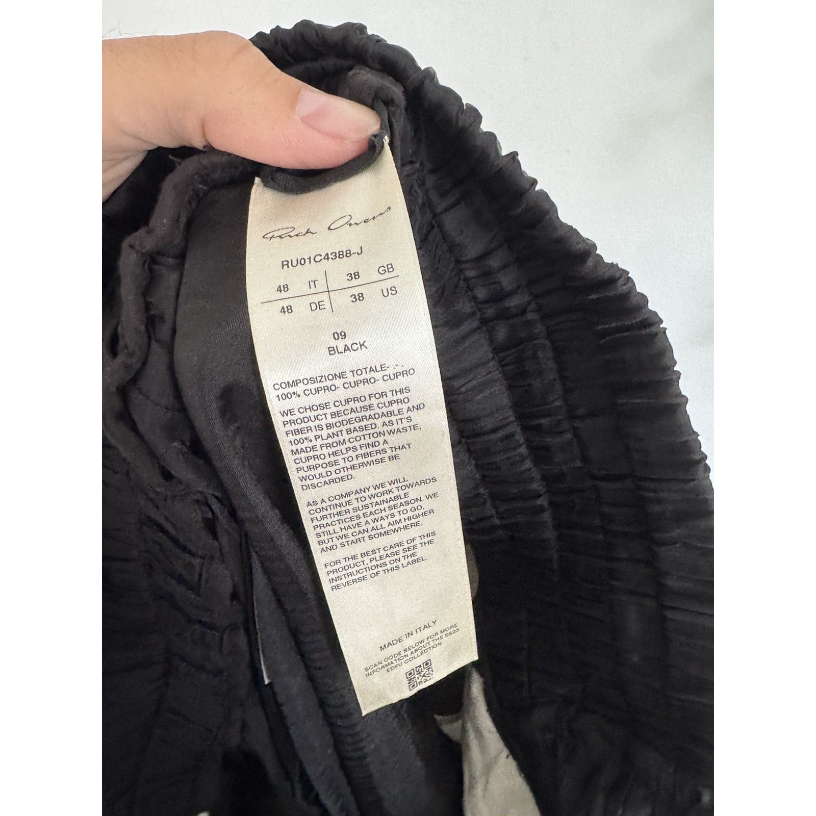 Rick Owens Cupro Boxing shorts 48