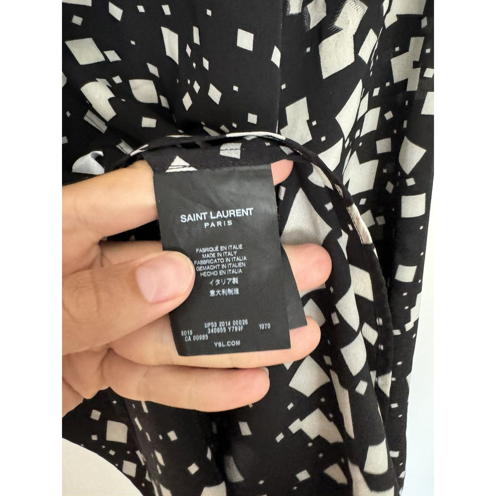 Saint Laurent Rare Hedi Silk Squares shirt 39