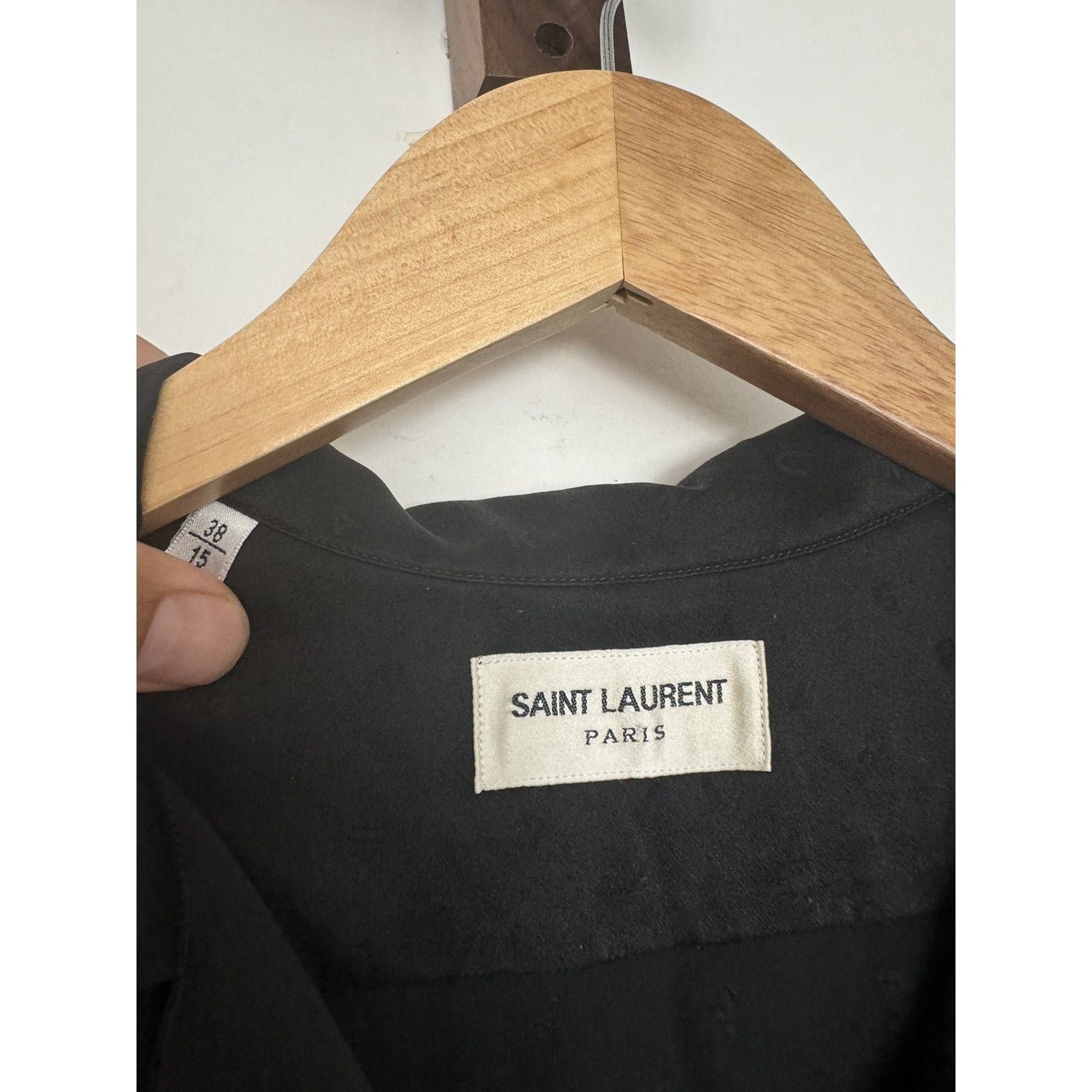 Saint Laurent Silk Jacquard Logo Shirt 38