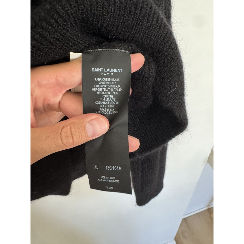 Saint Laurent New Mohair Checkered blend sweater XL