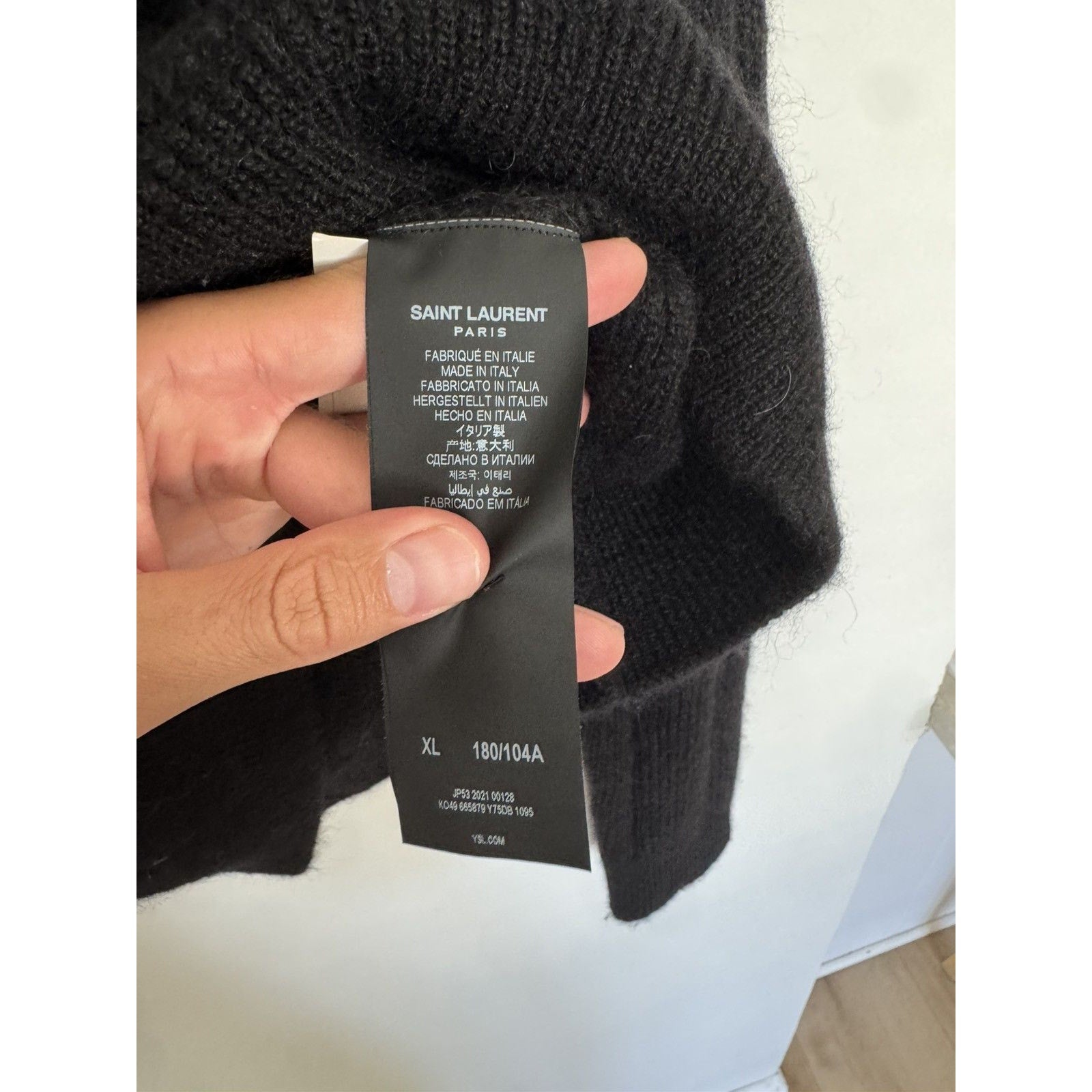 Saint Laurent New Mohair Checkered blend sweater XL