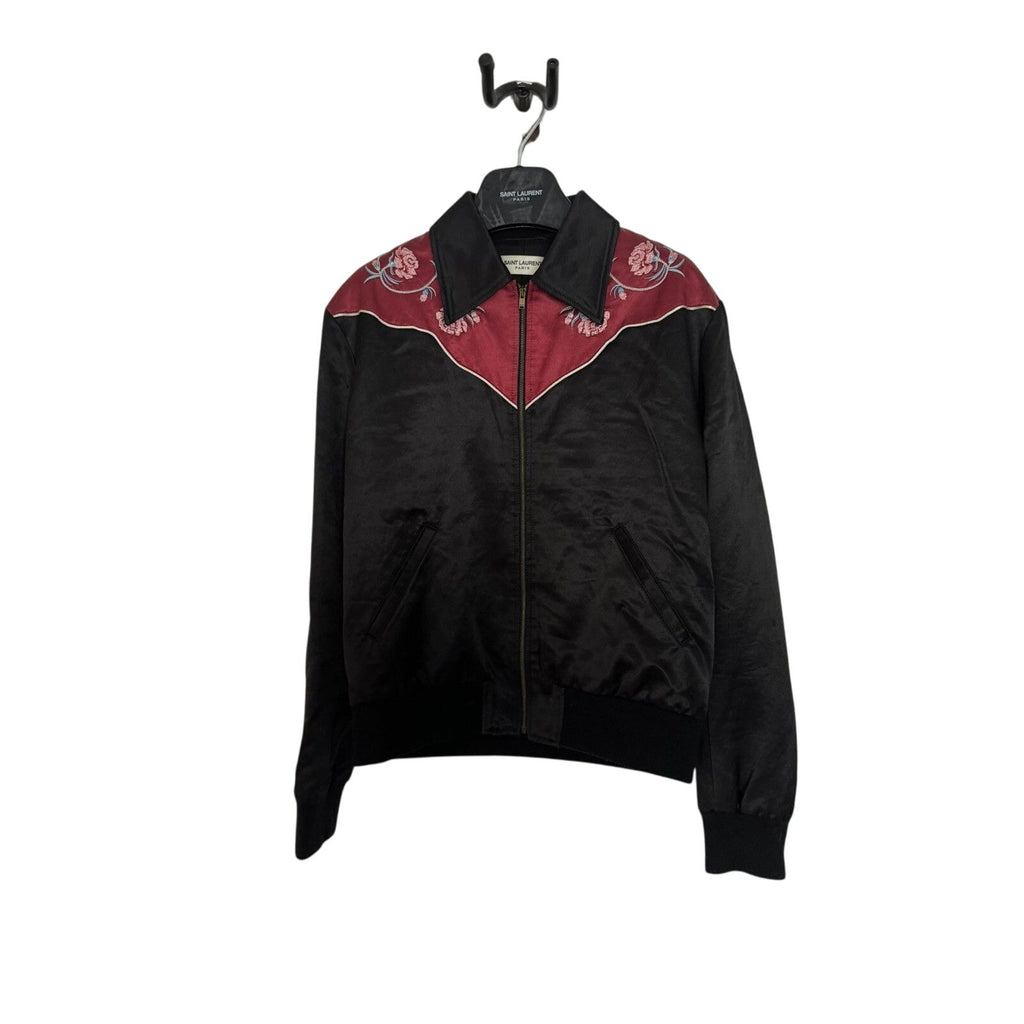 Saint Laurent Hedi Western rose embroidered Bomber M