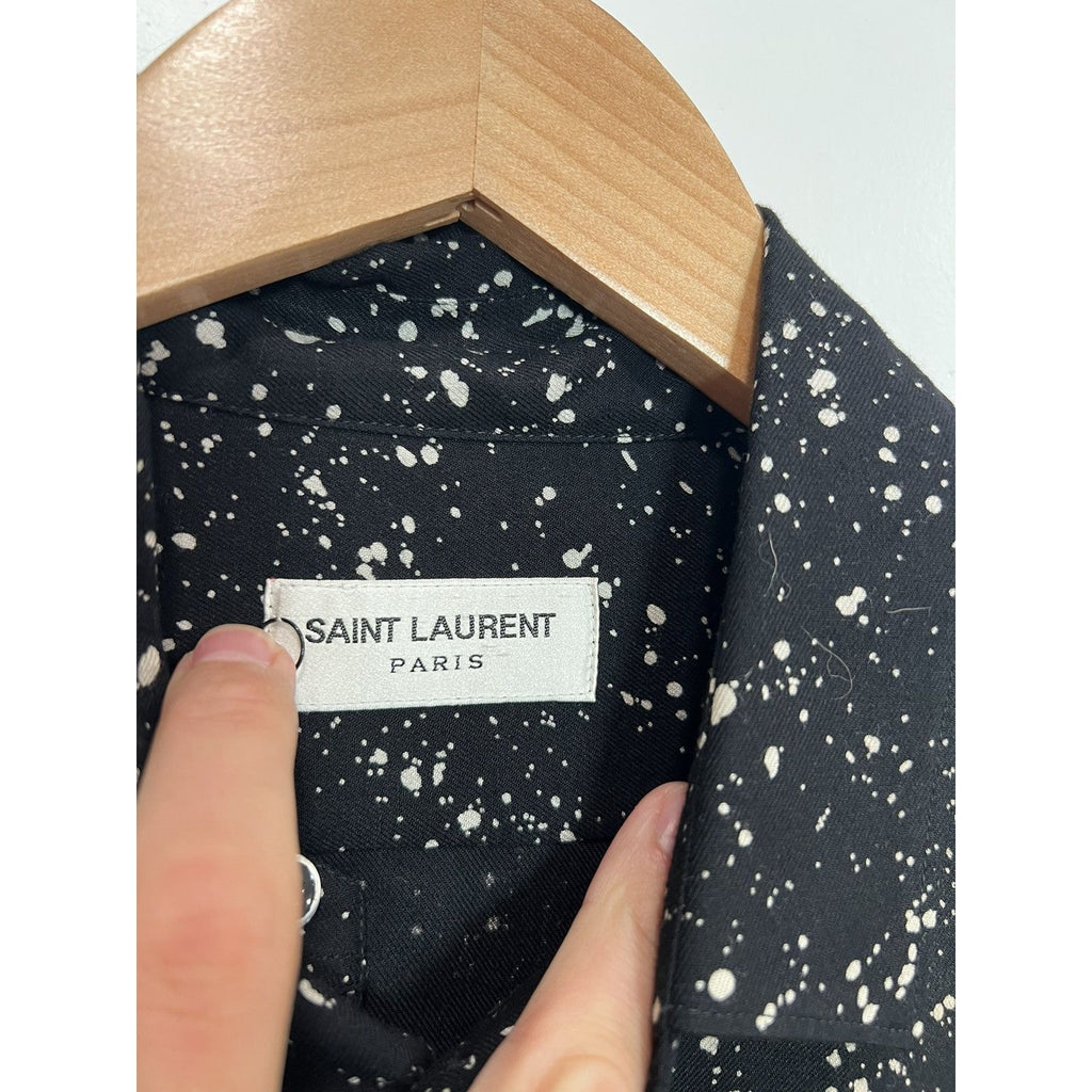 Saint Laurent Paint splatter hedi viscose shirt