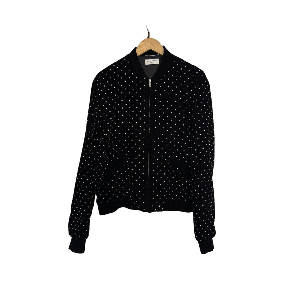Saint Laurent Crystal Studded Velour Bomber 52