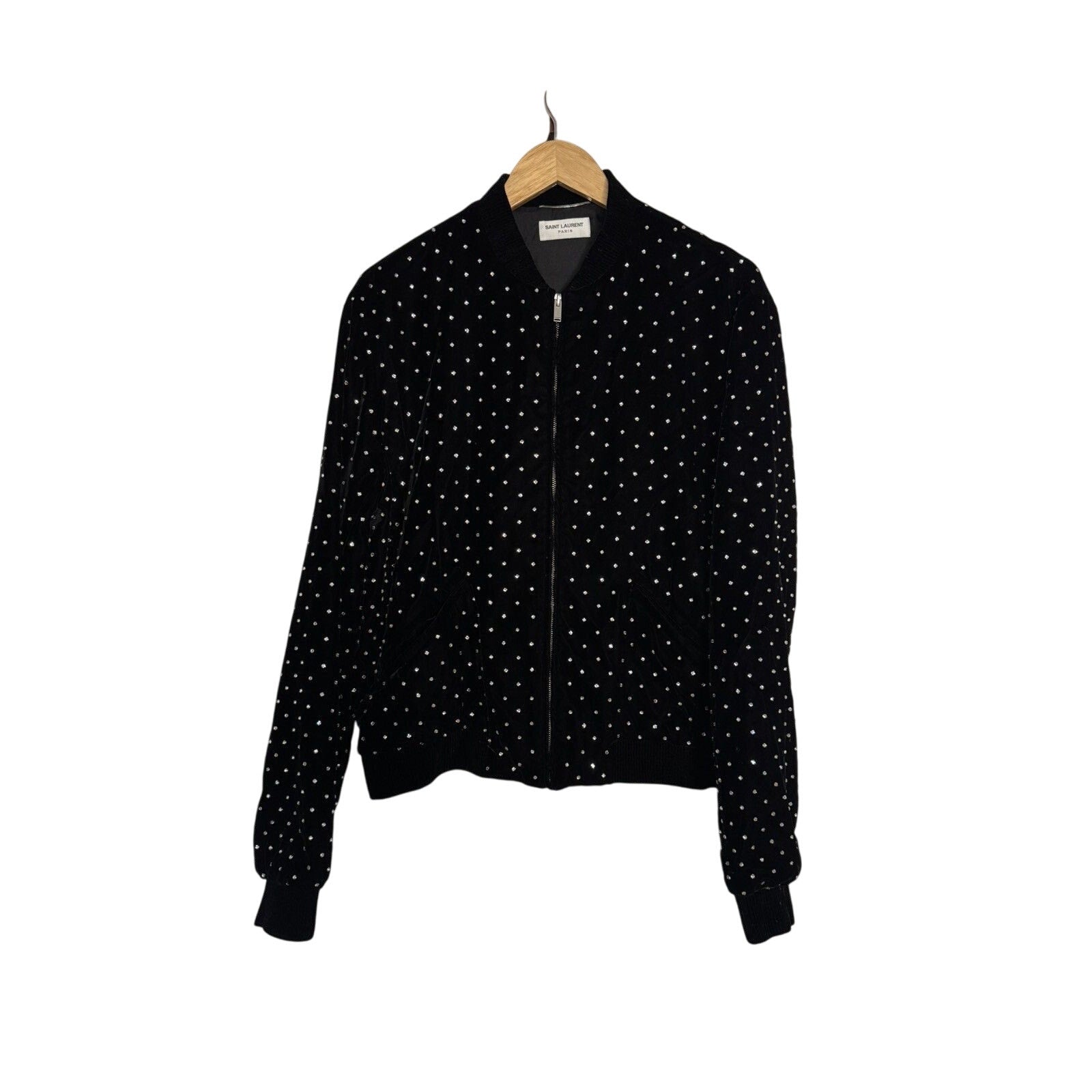 Saint Laurent Crystal Studded Velour Bomber 52