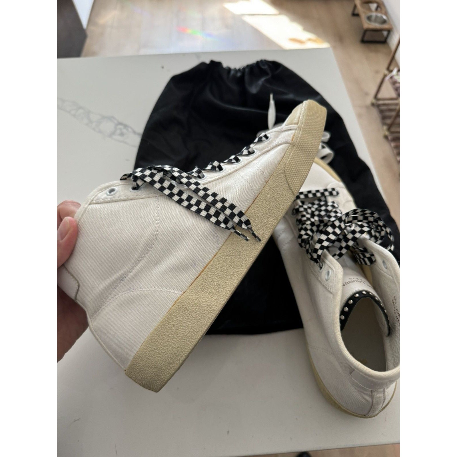 Saint laurent SS16 Hedi Surf Sound SL37 High Canvas sneakers 45