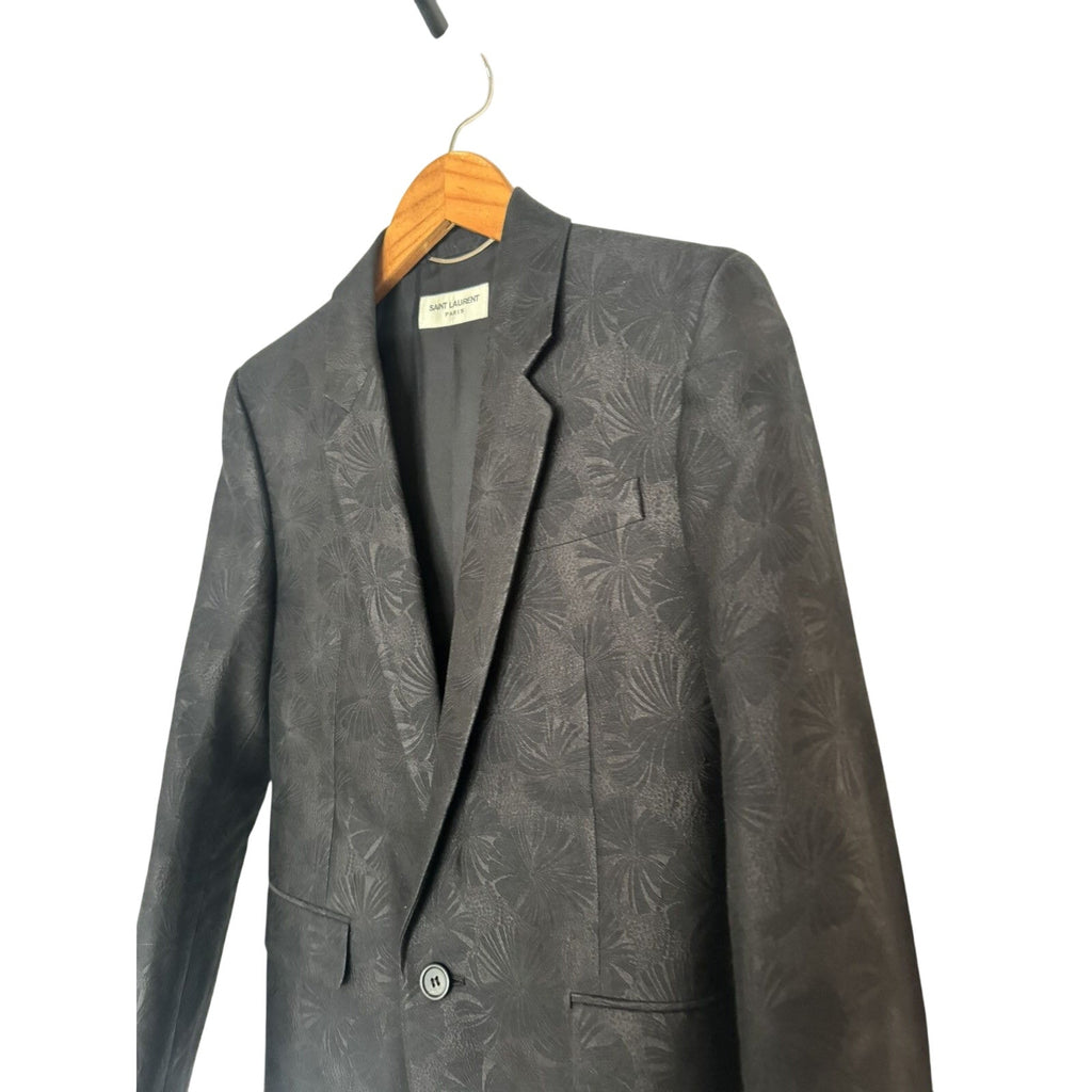 Saint Laurent Floral Pattern Smoking Blazer