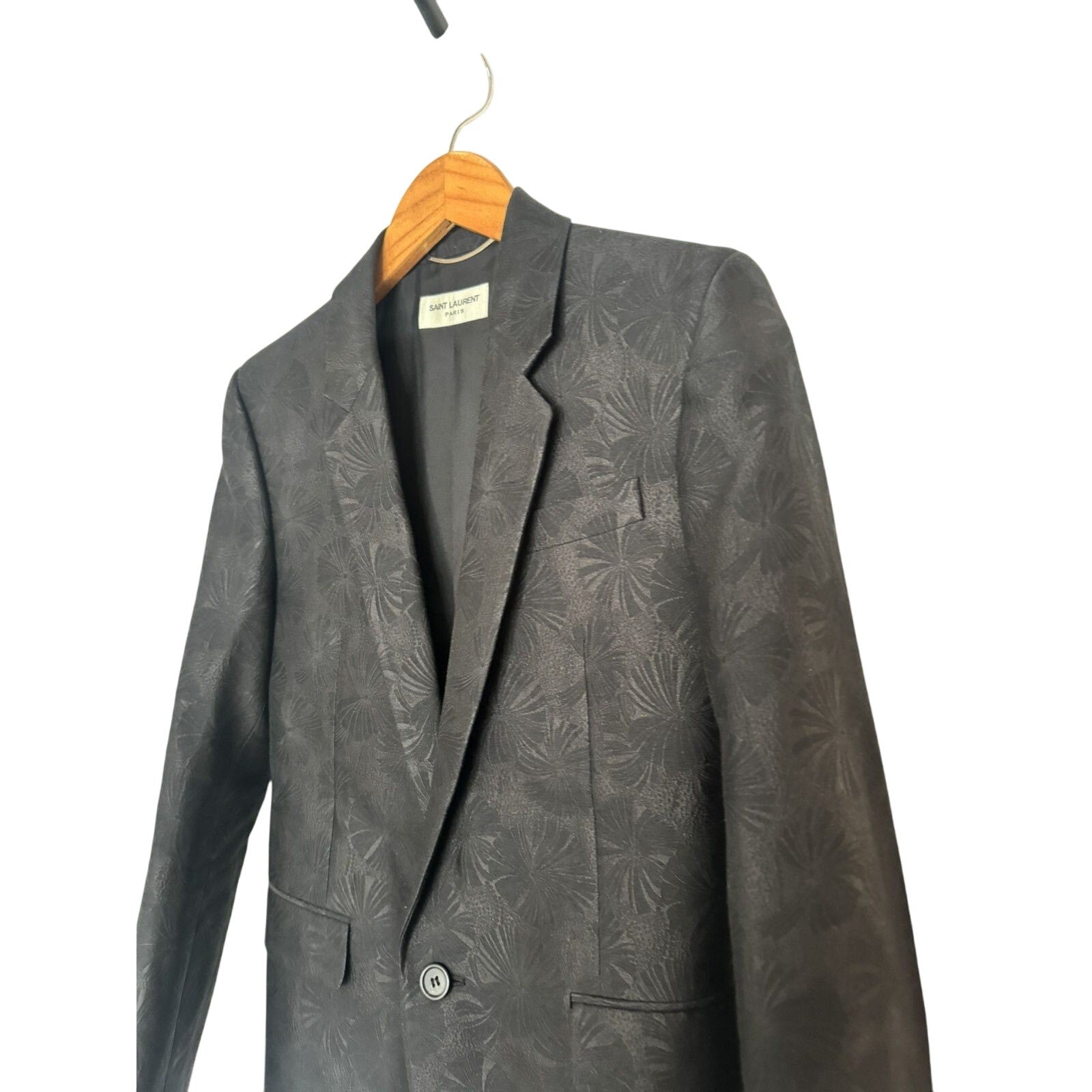 Saint Laurent Floral Pattern Smoking Blazer