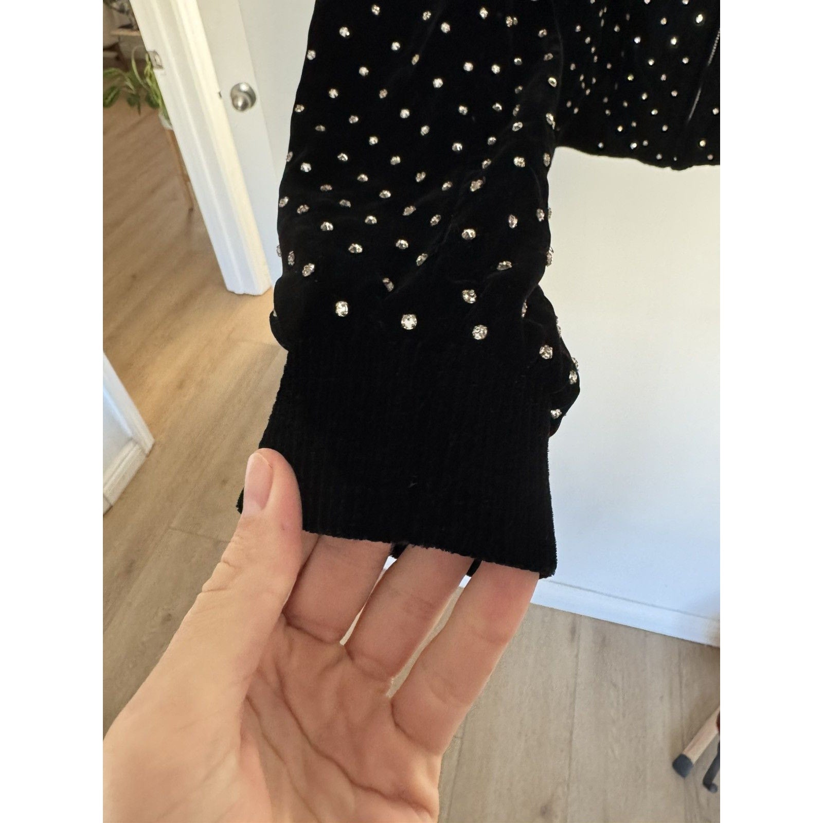 Saint Laurent Crystal Studded Velour Bomber 52