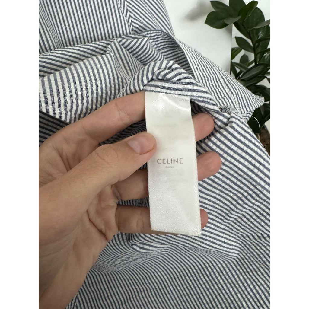 Celine Searsucker crinkled drugstore shirt 40