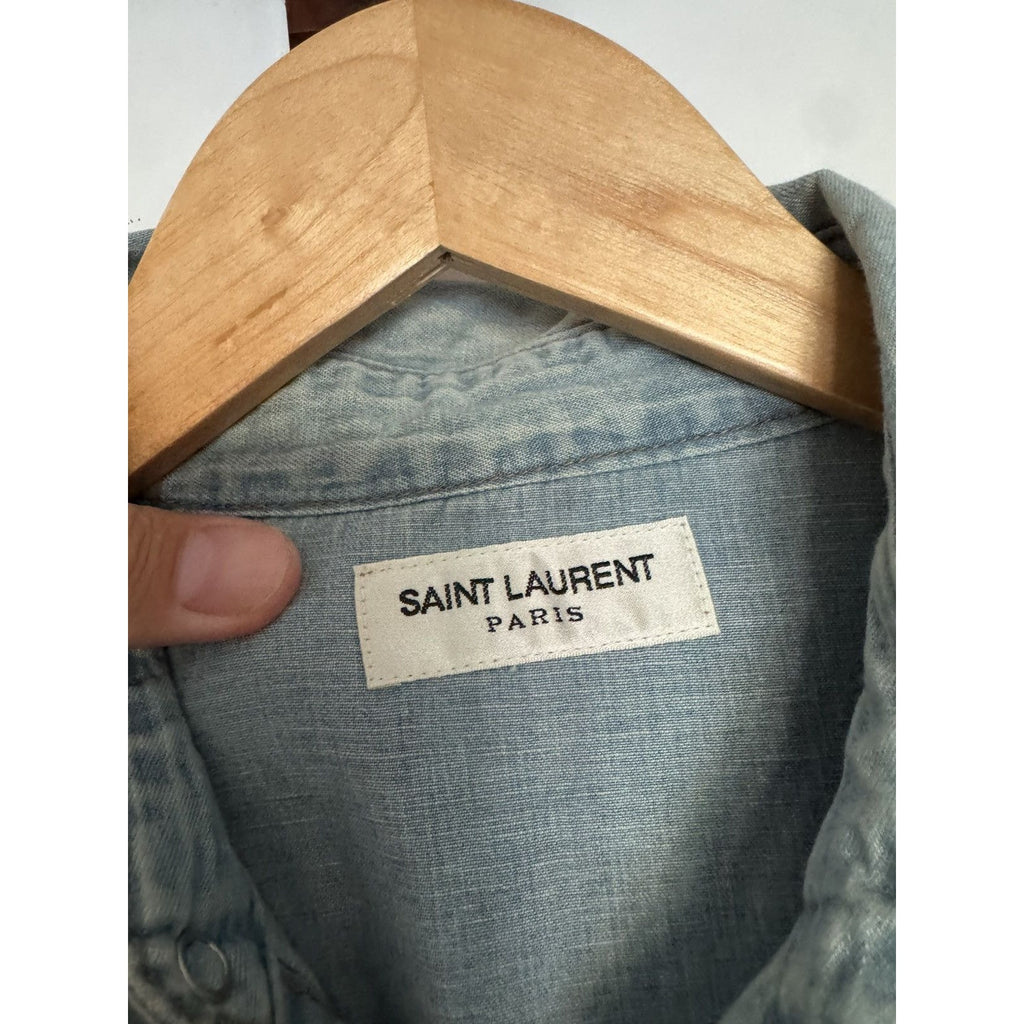Saint Laurent Hedi Fw16 denim western shirt Medium