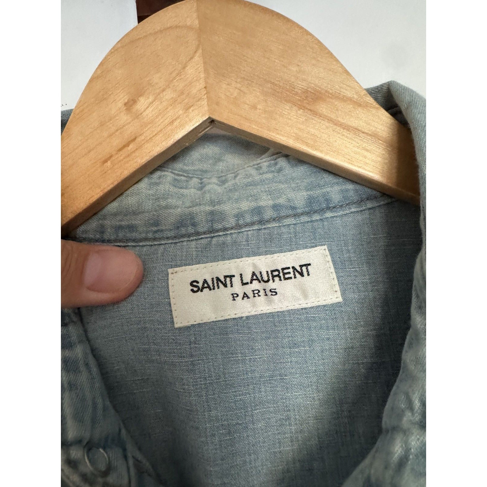 Saint Laurent Hedi Fw16 denim western shirt Medium
