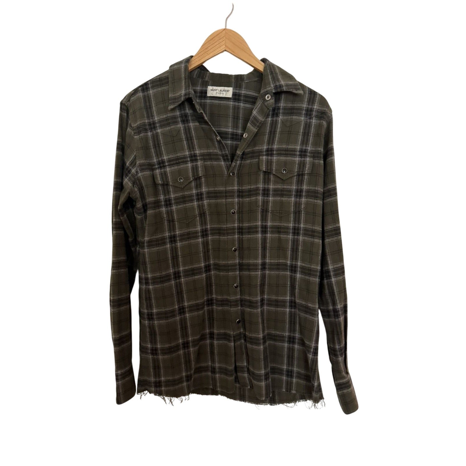 Saint Laurent Raw hem flannel large